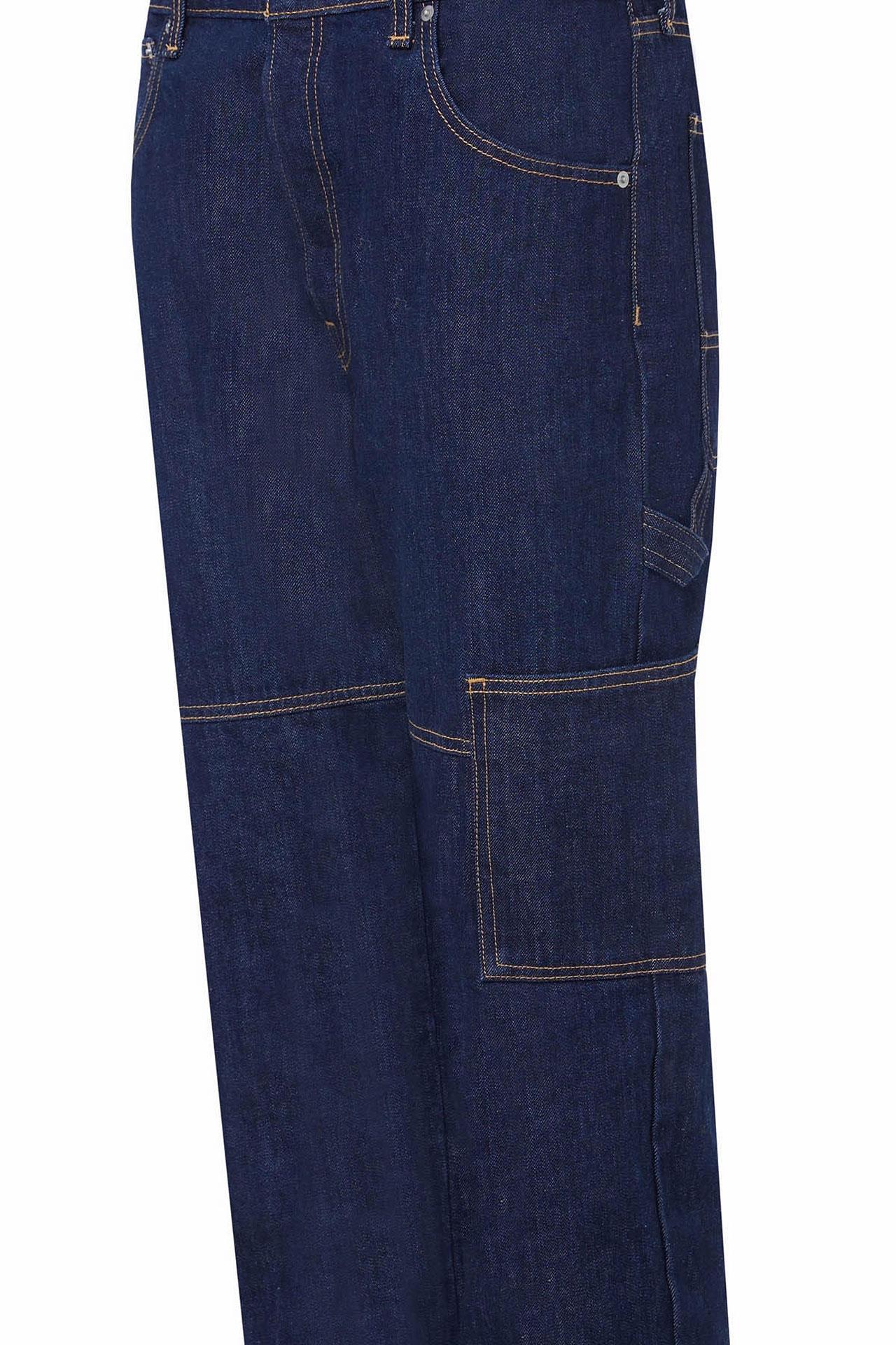 MONTERO Carpenter Fit Koyu İndigo Rinse Utility Erkek Jean Pantolon