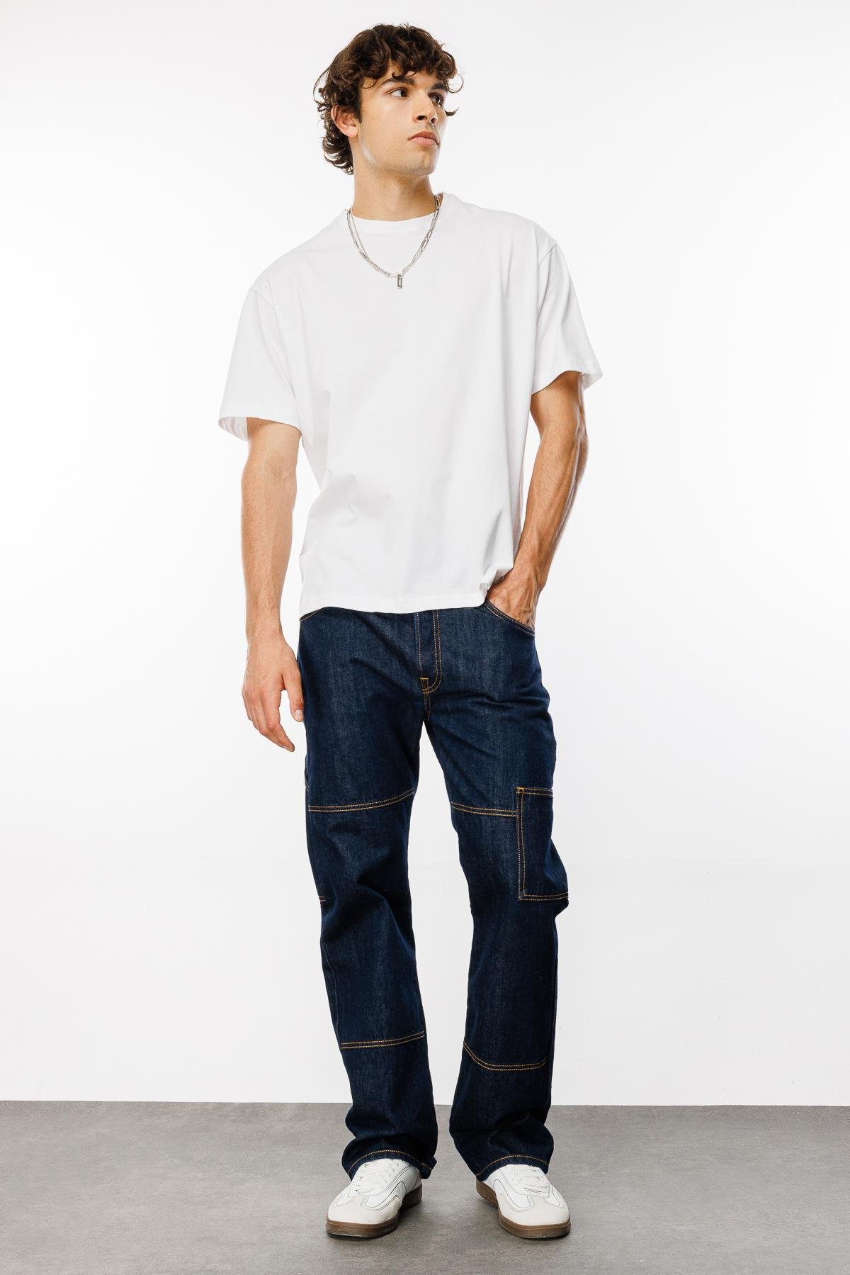 MONTERO Carpenter Fit Koyu İndigo Rinse Utility Erkek Jean Pantolon