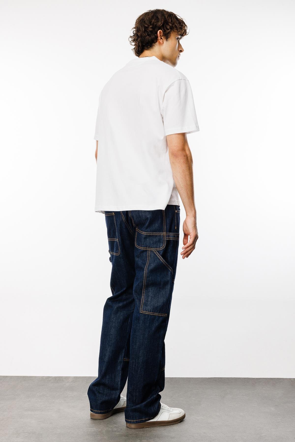 MONTERO Carpenter Fit Koyu İndigo Rinse Utility Erkek Jean Pantolon