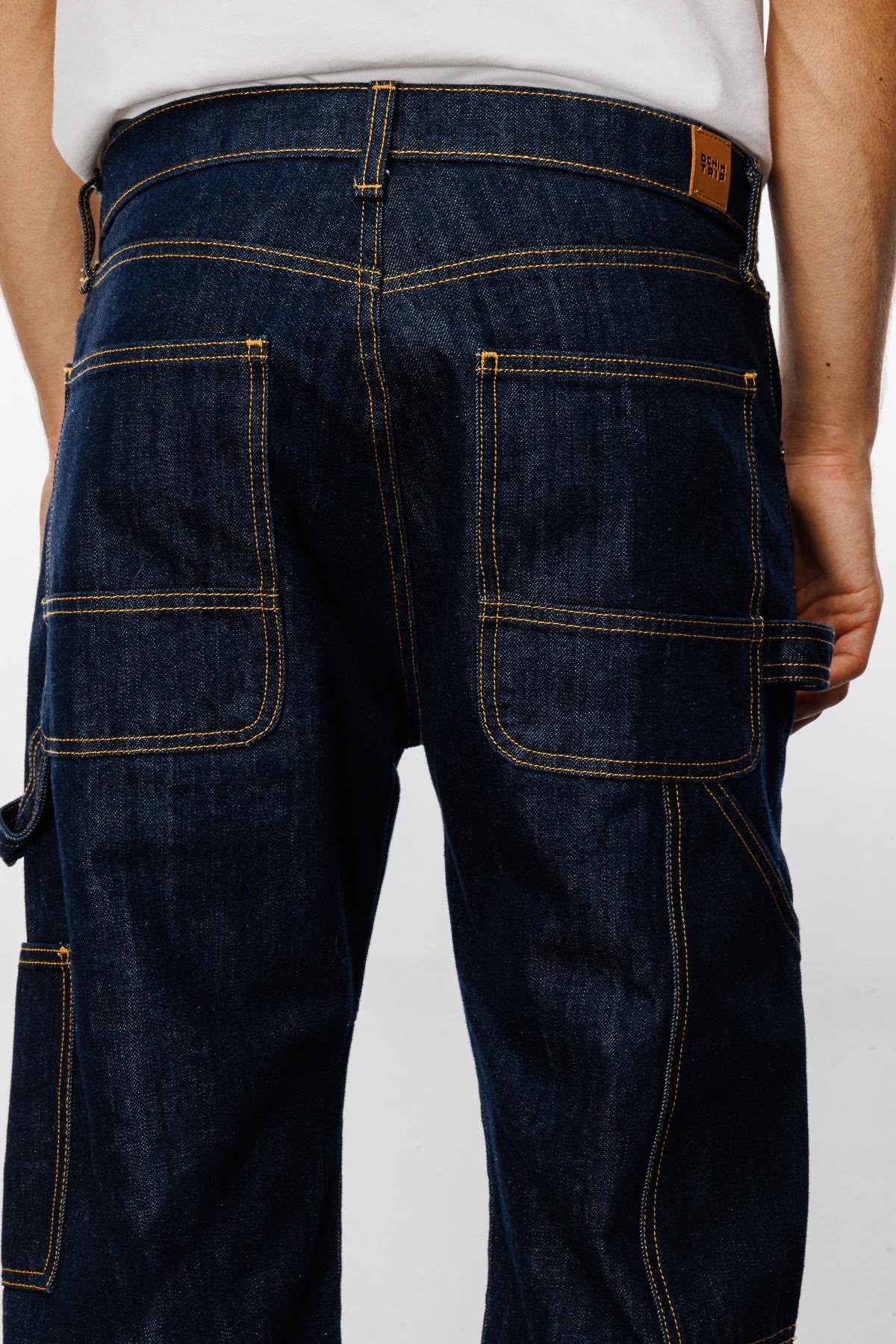 MONTERO Carpenter Fit Koyu İndigo Rinse Utility Erkek Jean Pantolon