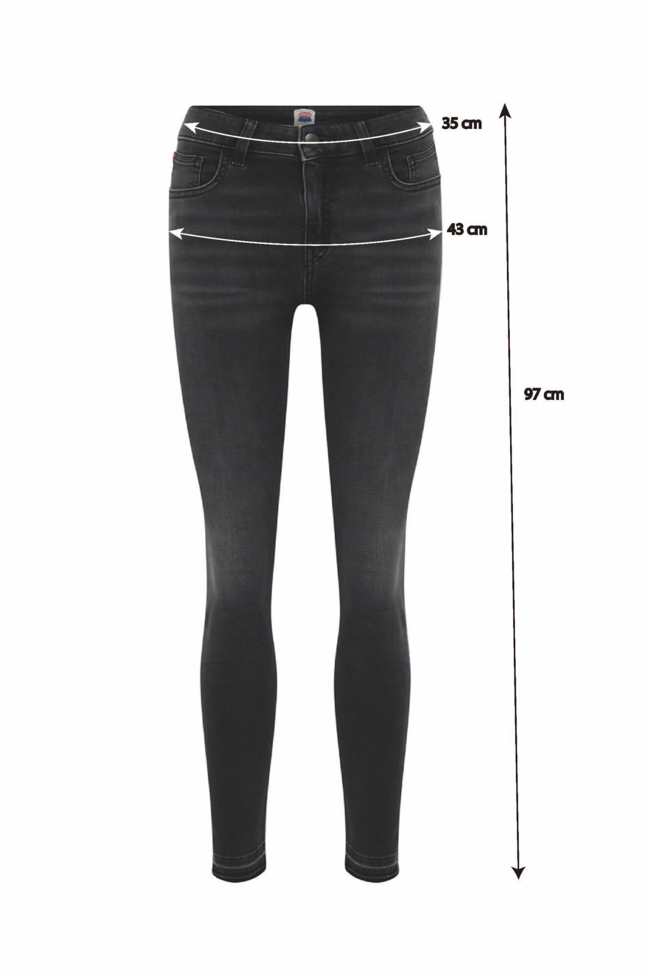 NELLY Skinny Fit Normal Bel Antrasit Kadın Denim Jean Pantolon