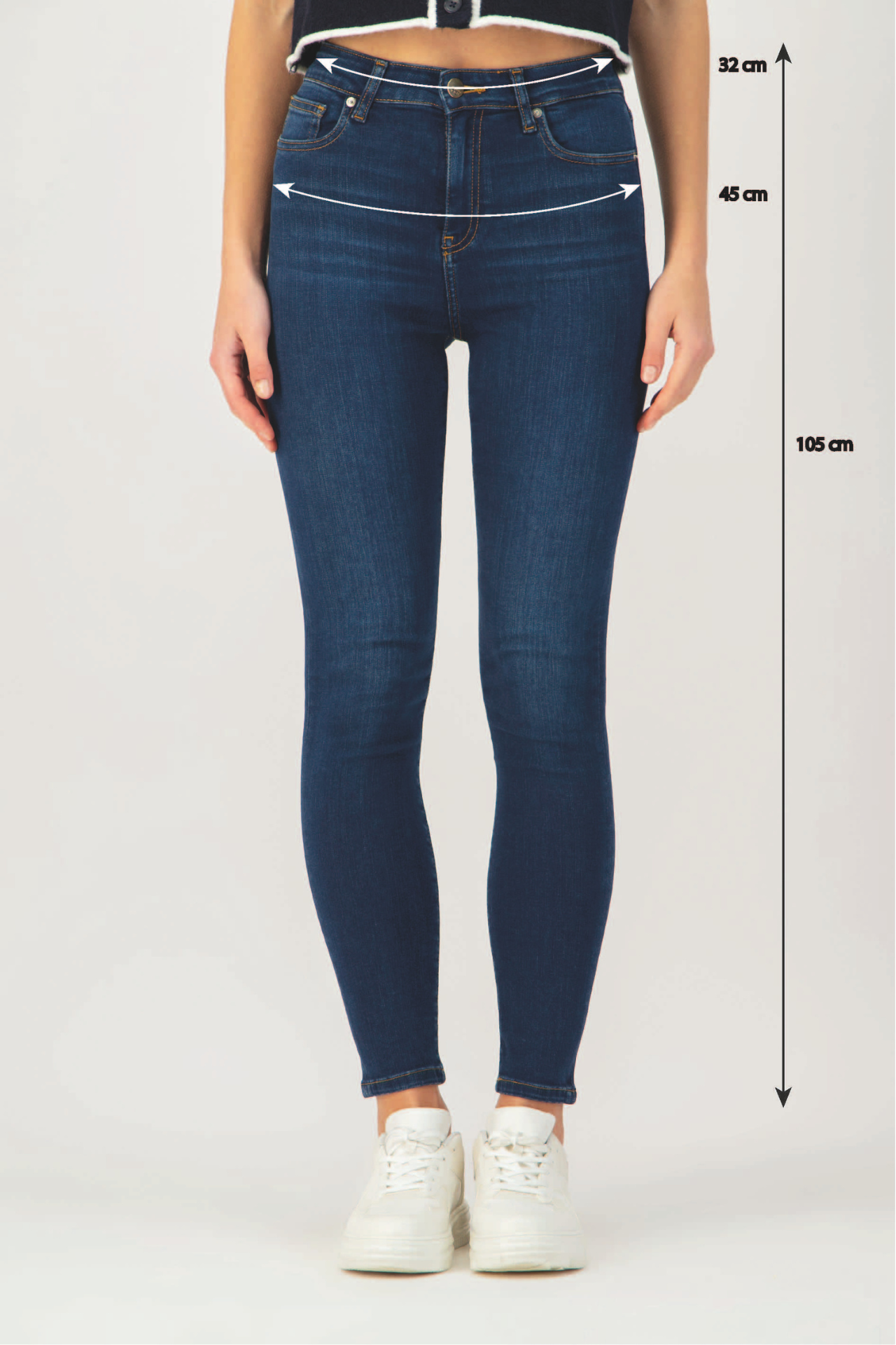 NELLY Skinny Fit Normal Bel Orta İndigo Kadın Jean Pantolon
