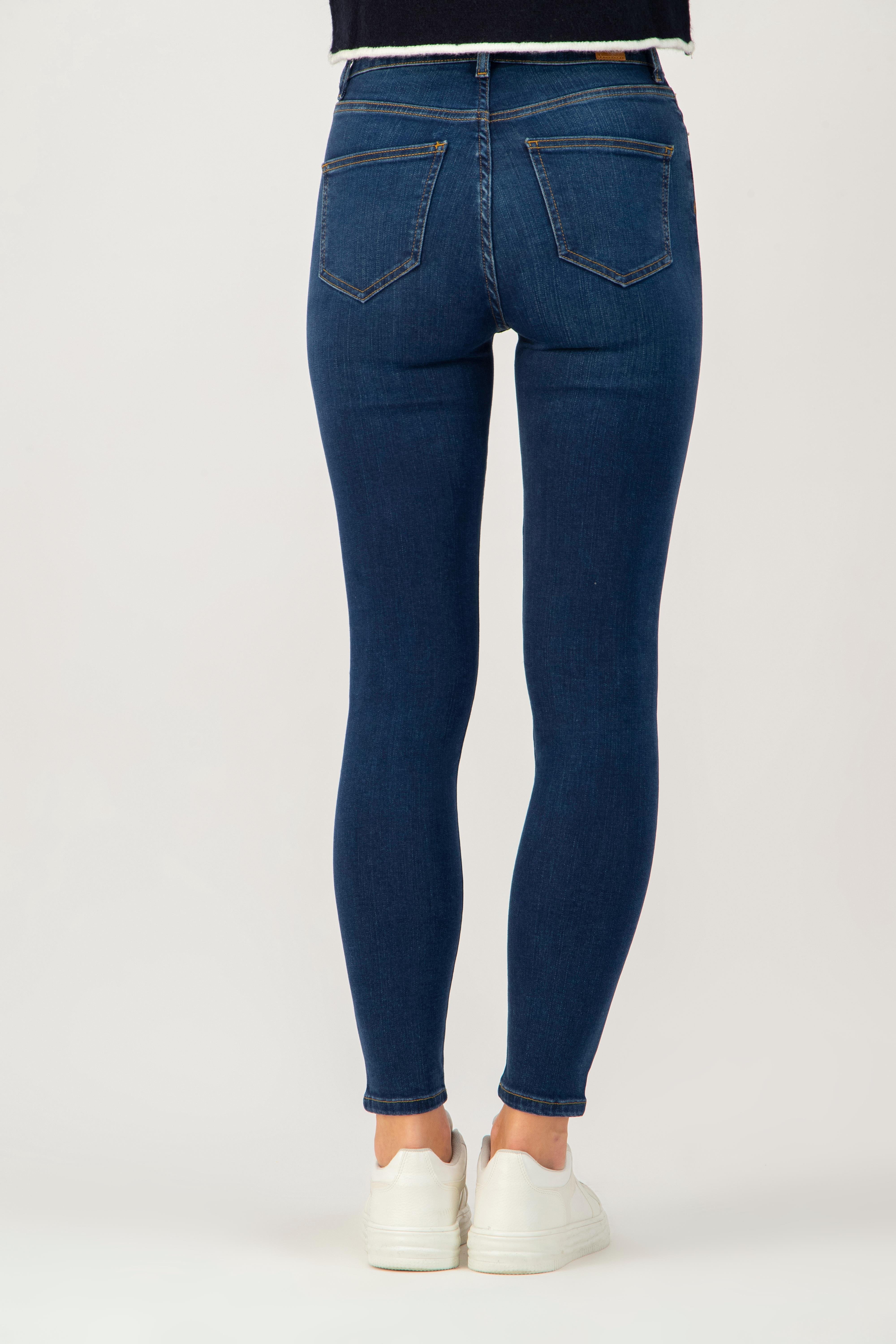 NELLY Skinny Fit Normal Bel Orta İndigo Kadın Jean Pantolon