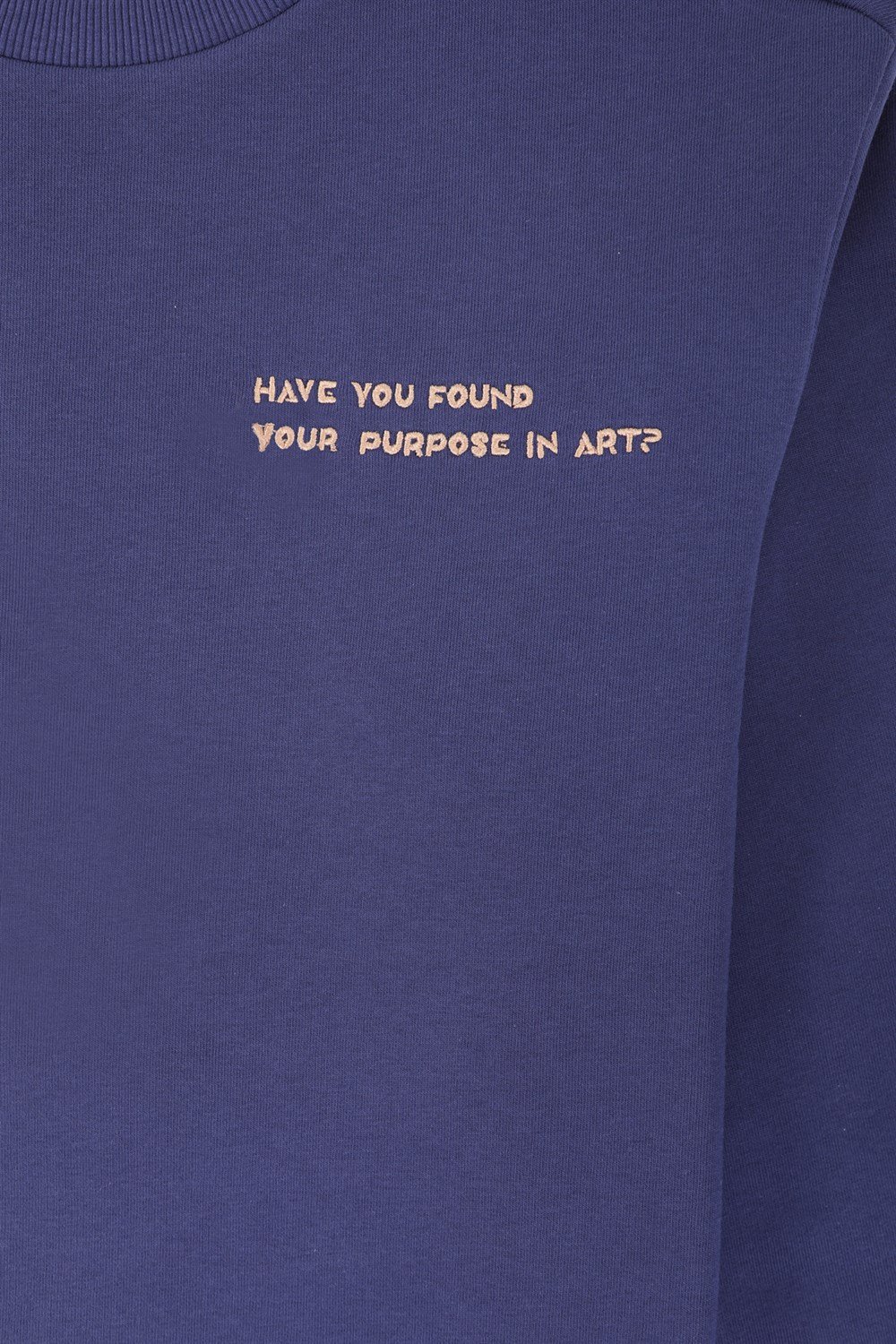 Oversize Fit Lacivert Kadın Sweatshirt