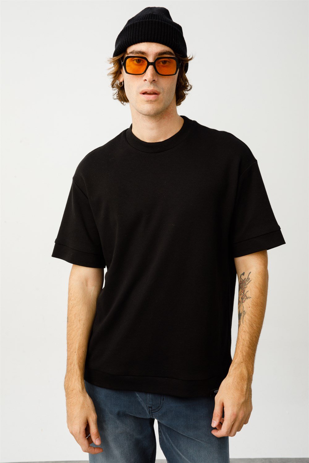 Oversize Fit Siyah Erkek T-Shirt