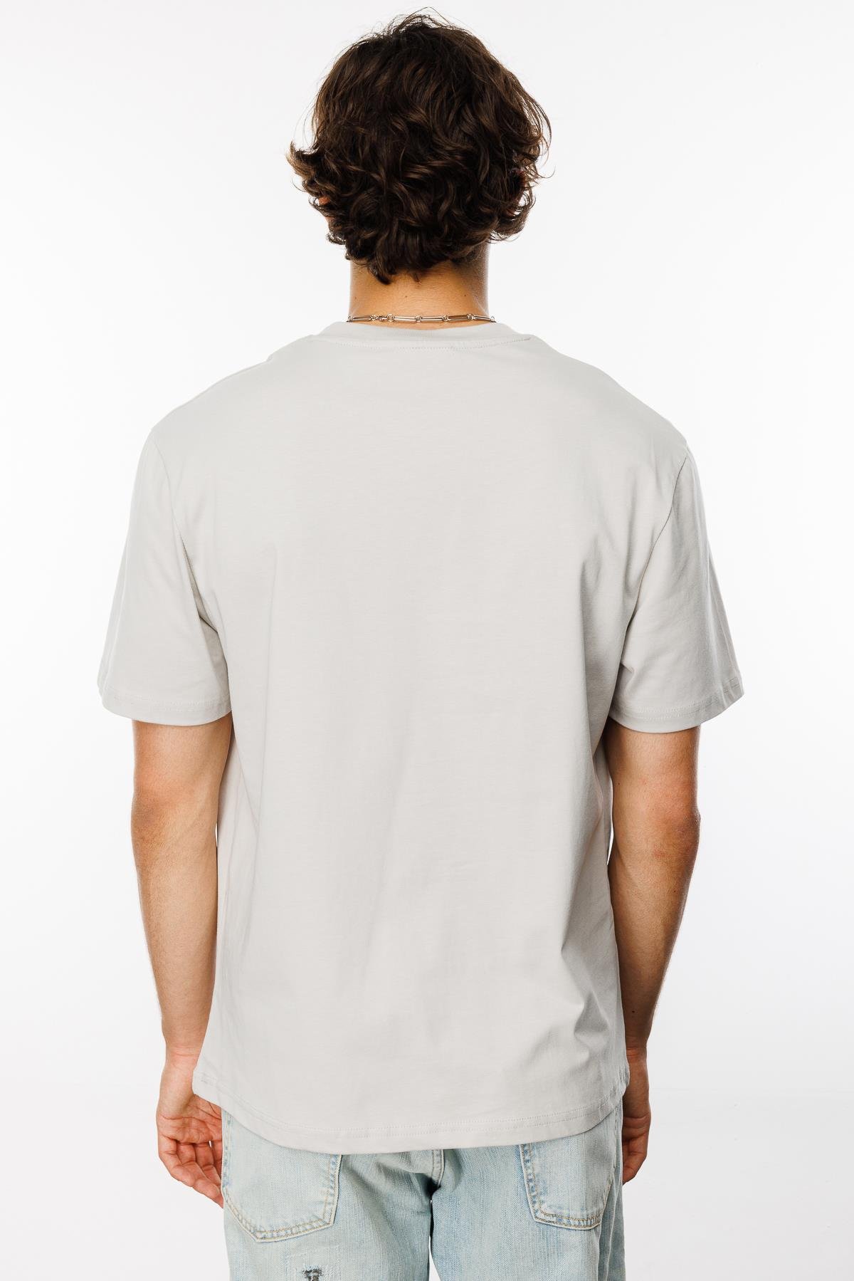 Rahat / Relaxed Fit Basic Açık Gri Erkek T-Shirt