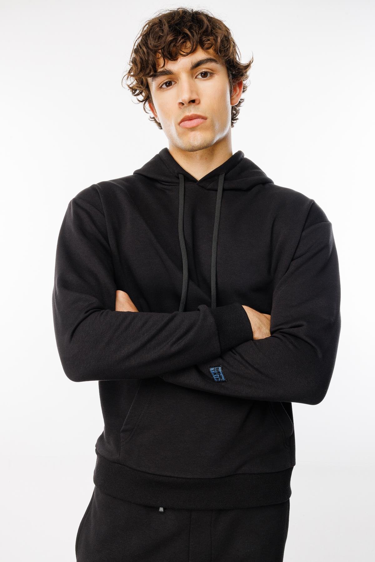 Rahat / Relaxed Fit Siyah Erkek Hoodie / Sweatshirt