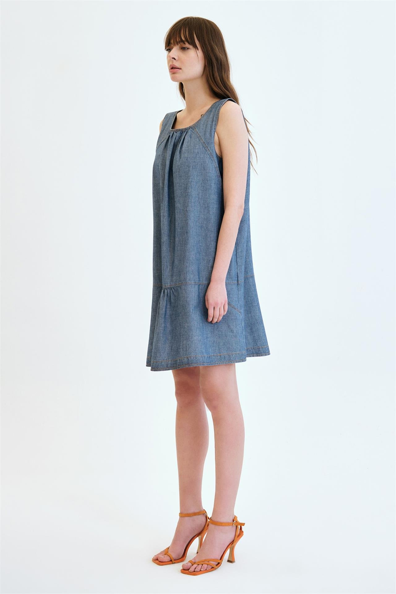 Rahat/Relaxed Fit Açık Indigo Kadın Elbise