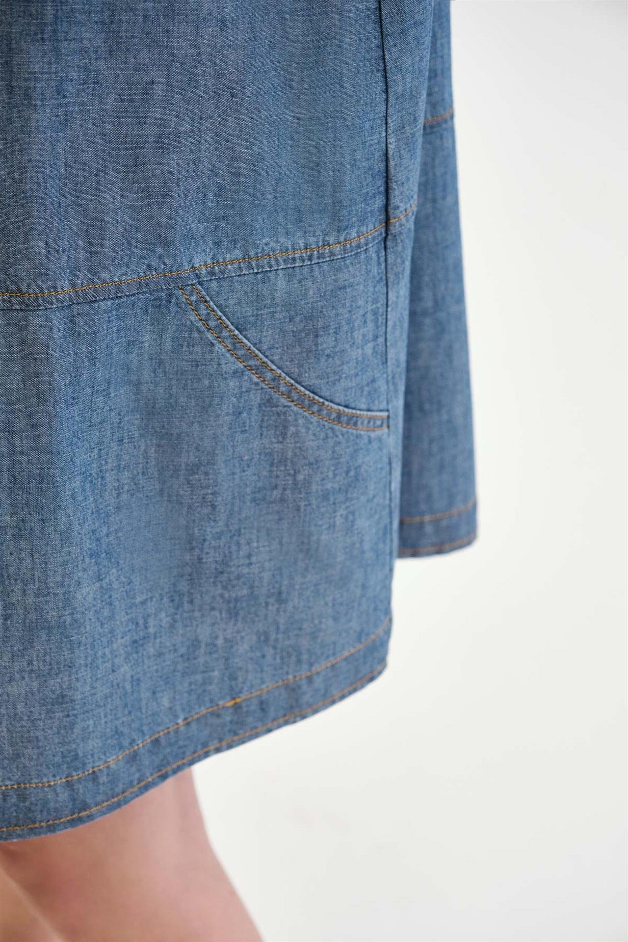 Rahat/Relaxed Fit Açık Indigo Kadın Elbise