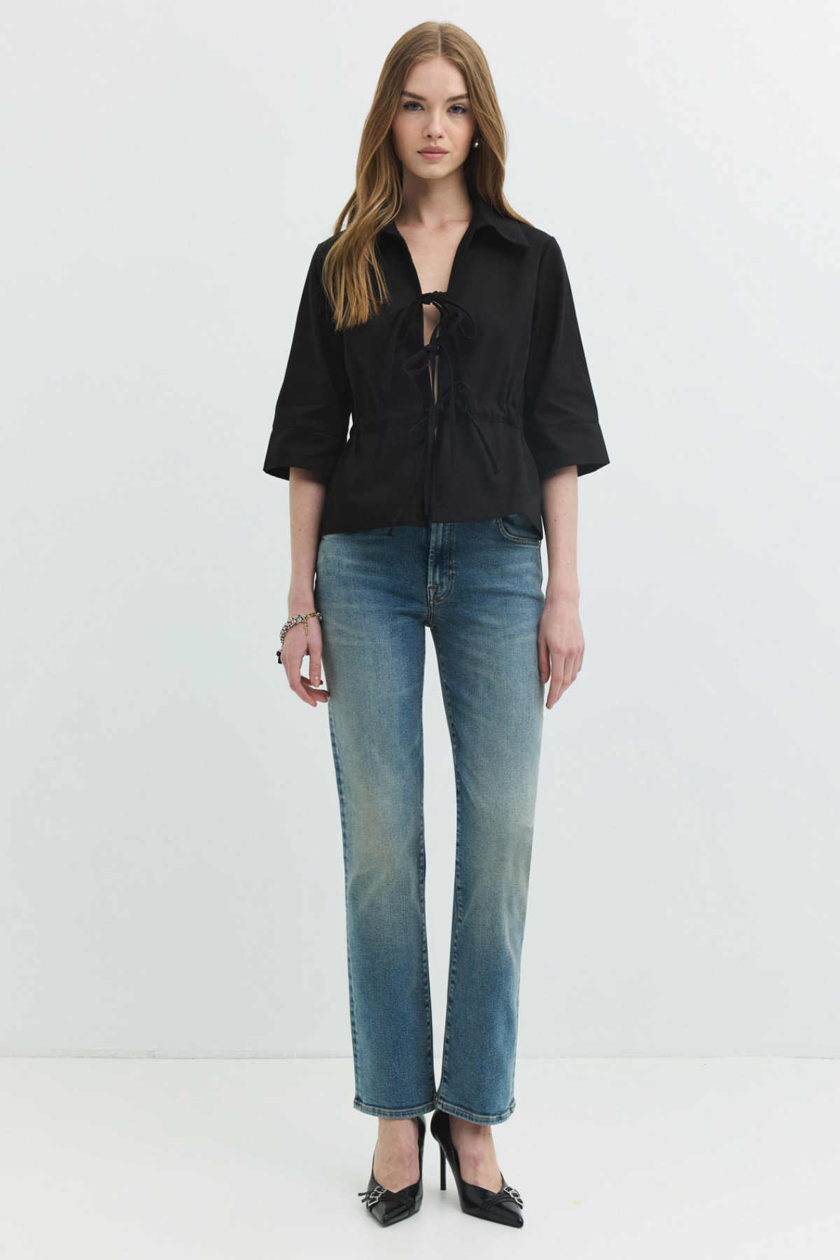 Regular Straight Fit Koyu İndigo Kadın Jean Pantolon