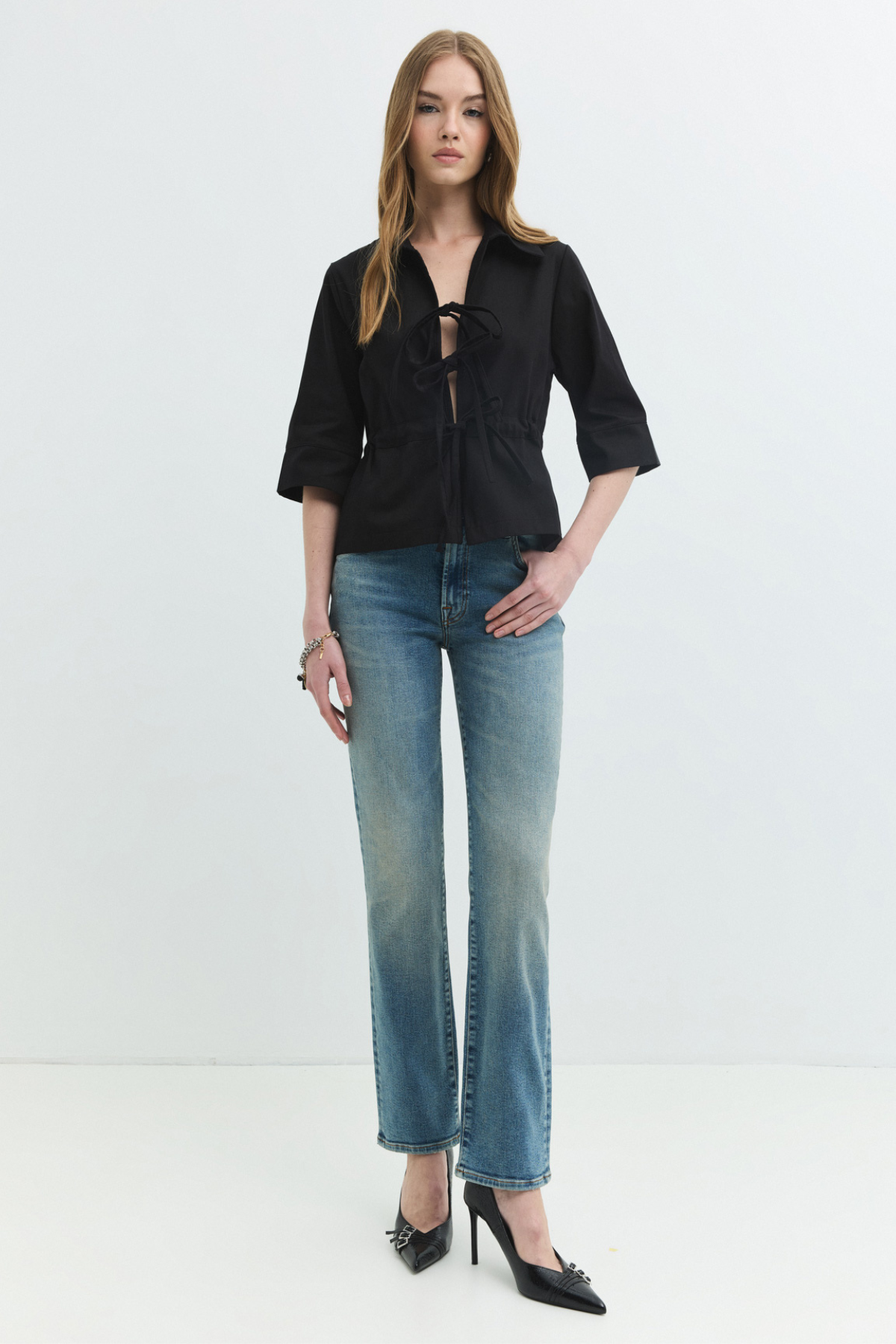 Regular Straight Fit Koyu İndigo Kadın Jean Pantolon