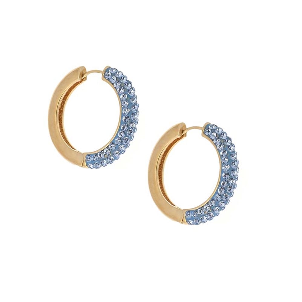 3cm Mavi Gold Halka Küpe