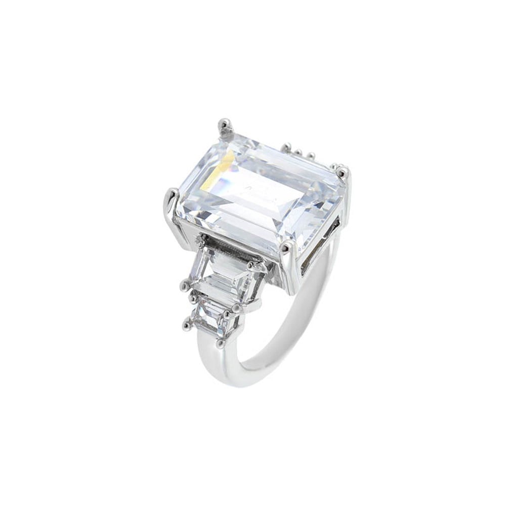 Beyaz Baget Taşlı Yüzük