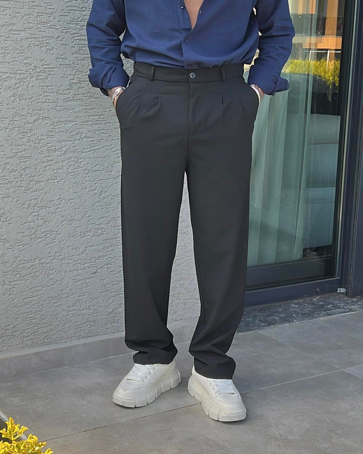 Klasik Basic Baggy Pantolon Siyah