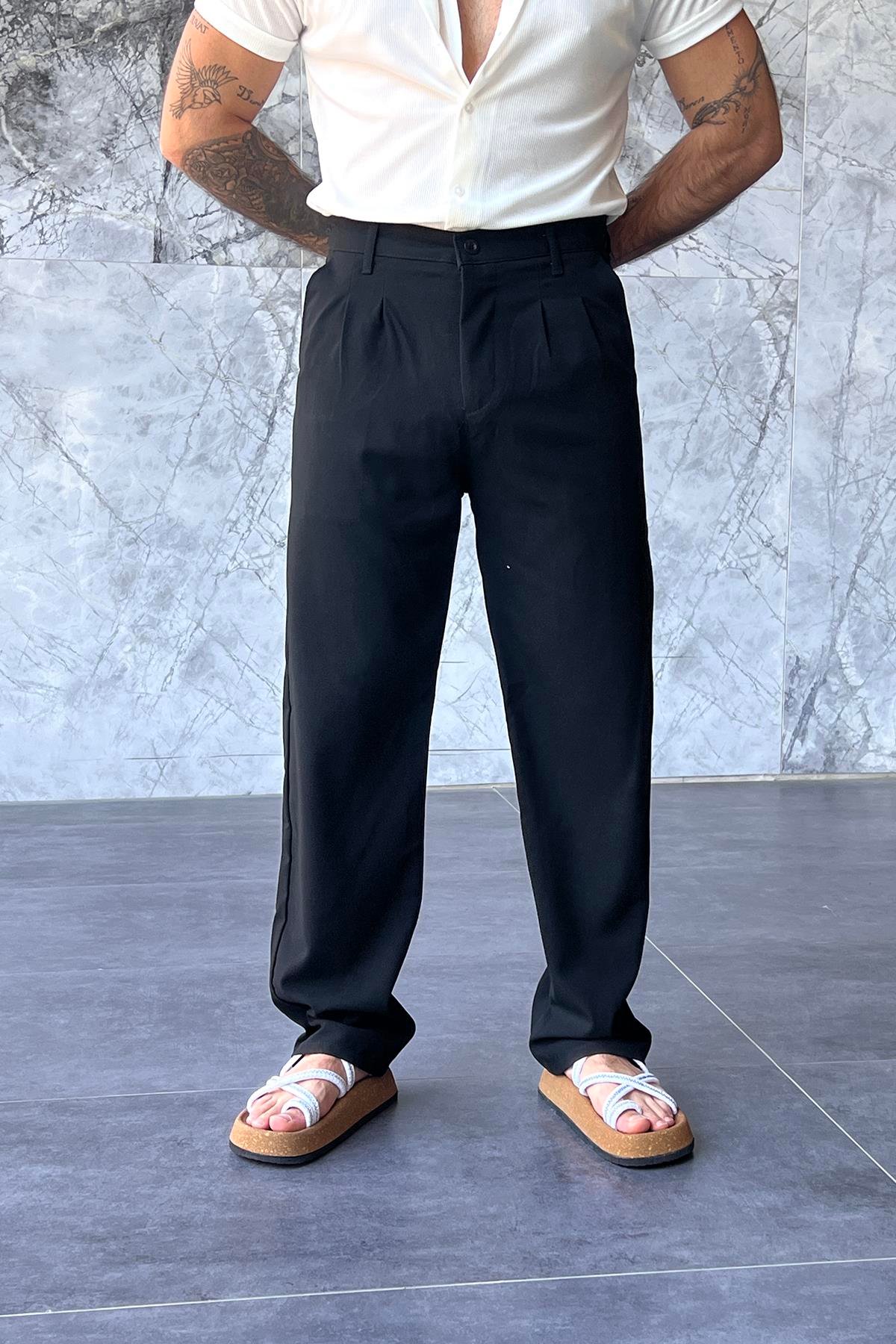 Klasik Pileli Baggy Pantolon