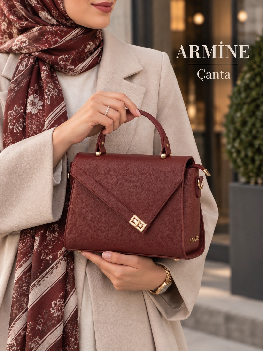 Armine Bayan Çanta Bordo Pia AR40502