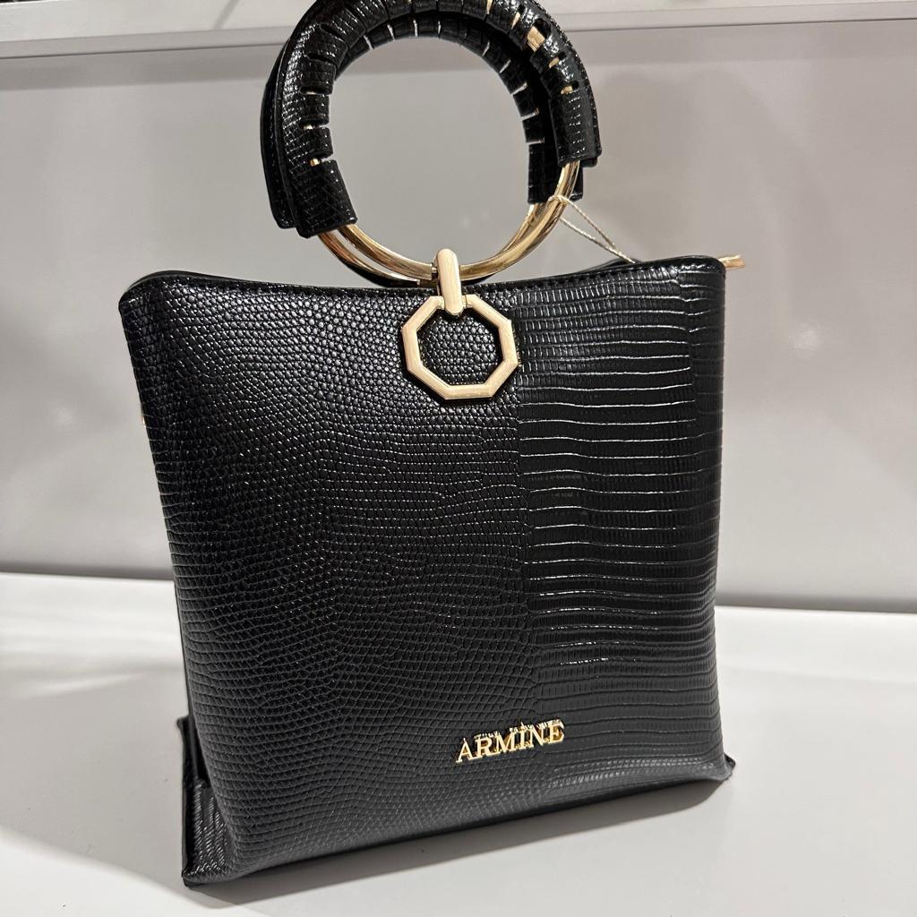 Armine Bayan Çanta Croco Timsah Siyah AR26001