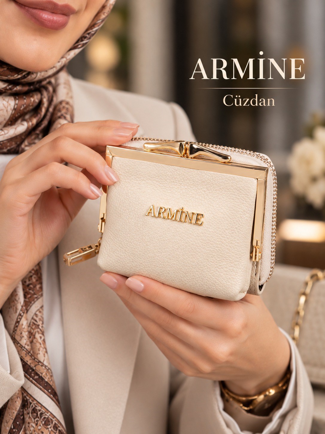 Armine Bayan Cüzdan Krem ARC3105