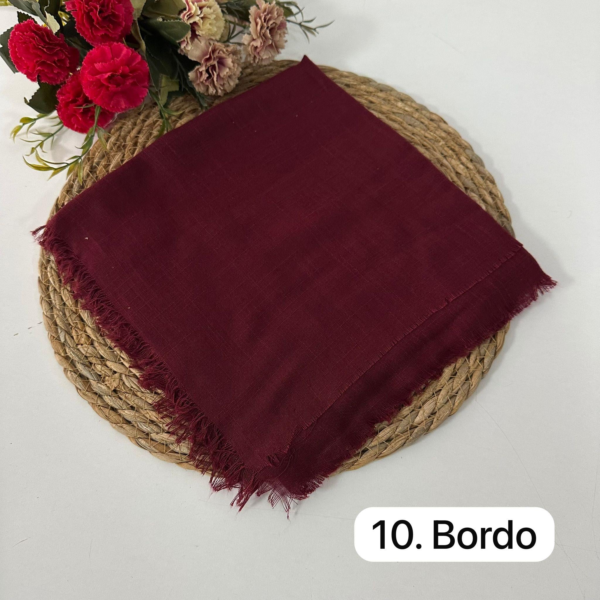 Arsel Moda Düz Renk Flamlı Eşarp Bordo KBR0510