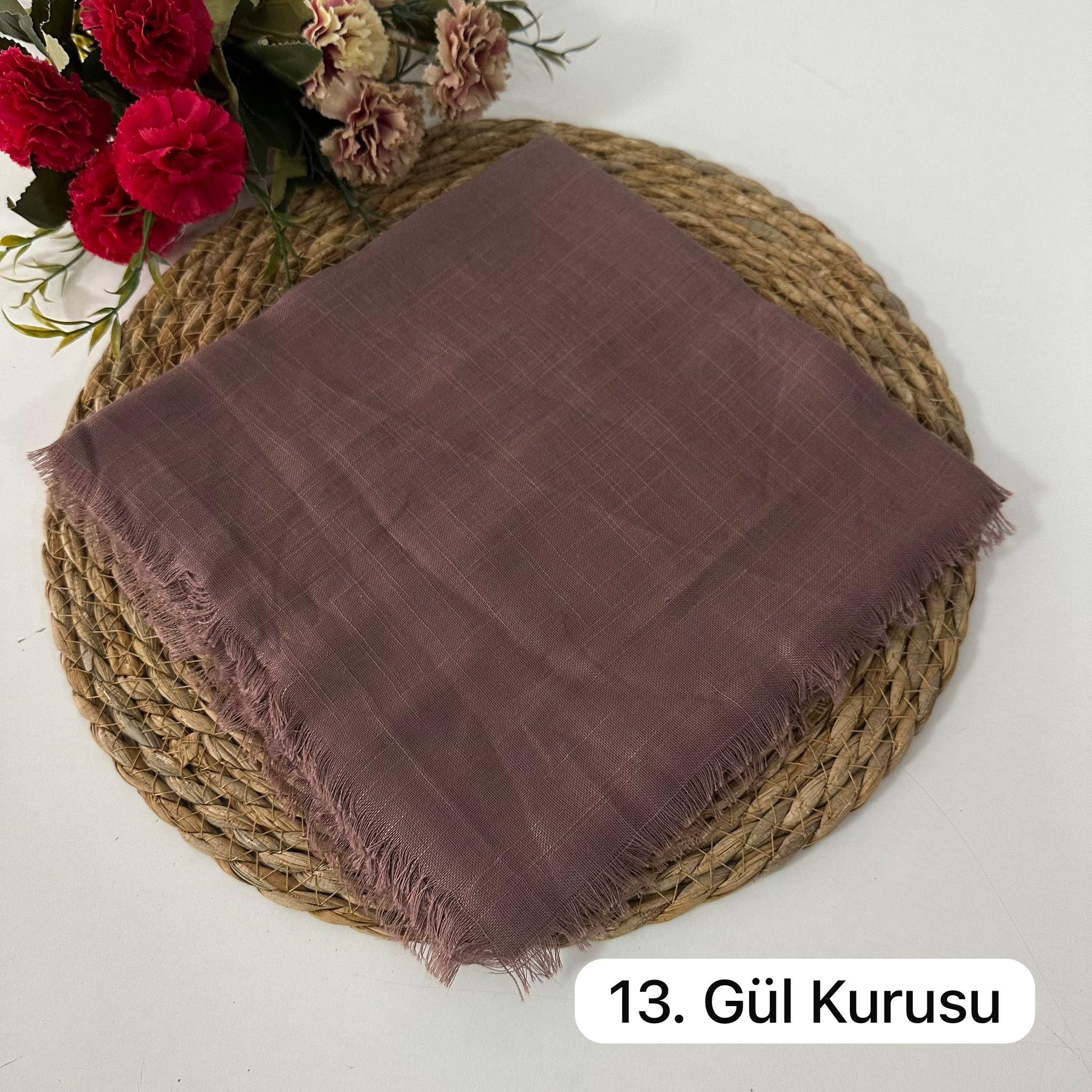 Arsel Moda Düz Renk Flamlı Eşarp Gül Kurusu KBR0513