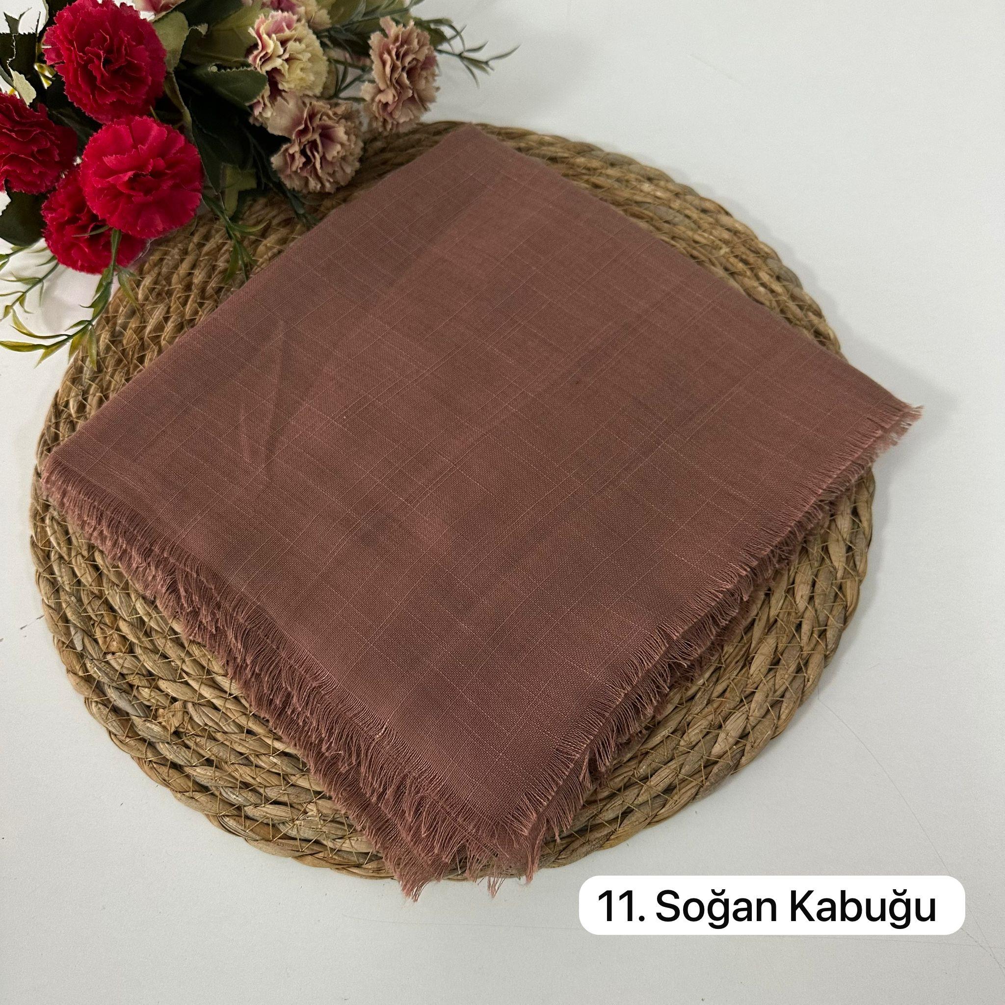 Arsel Moda Düz Renk Flamlı Eşarp Soğan Kabuğu  KBR0511