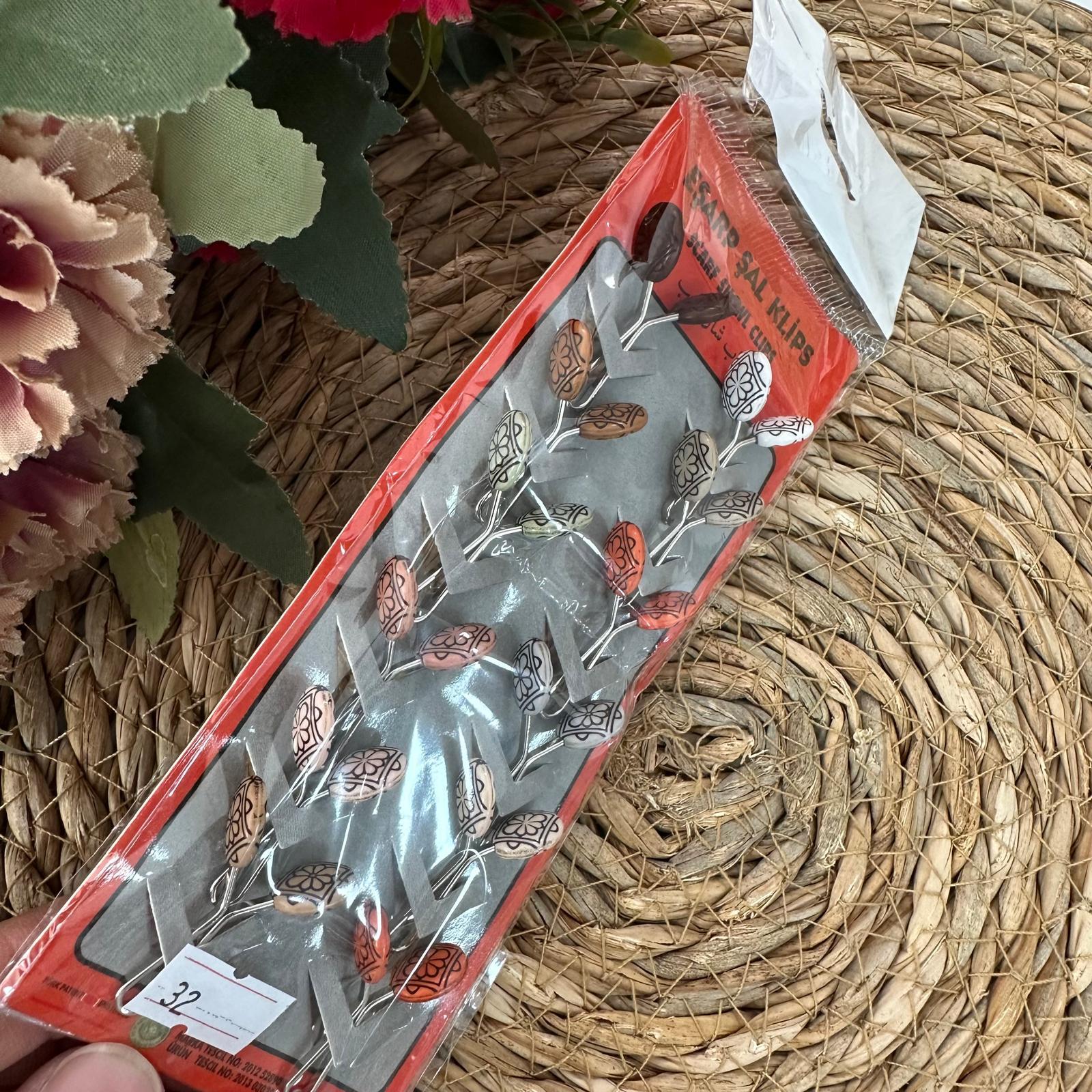 ArSel Moda Eşarp Aksesuar Şal Klipsi 12'li Paket BKD0132