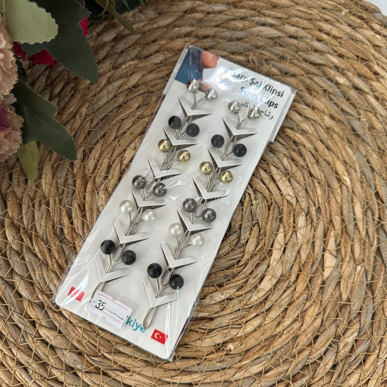 ArSel Moda Eşarp Aksesuar Şal Klipsi 12'li Paket BKD0135