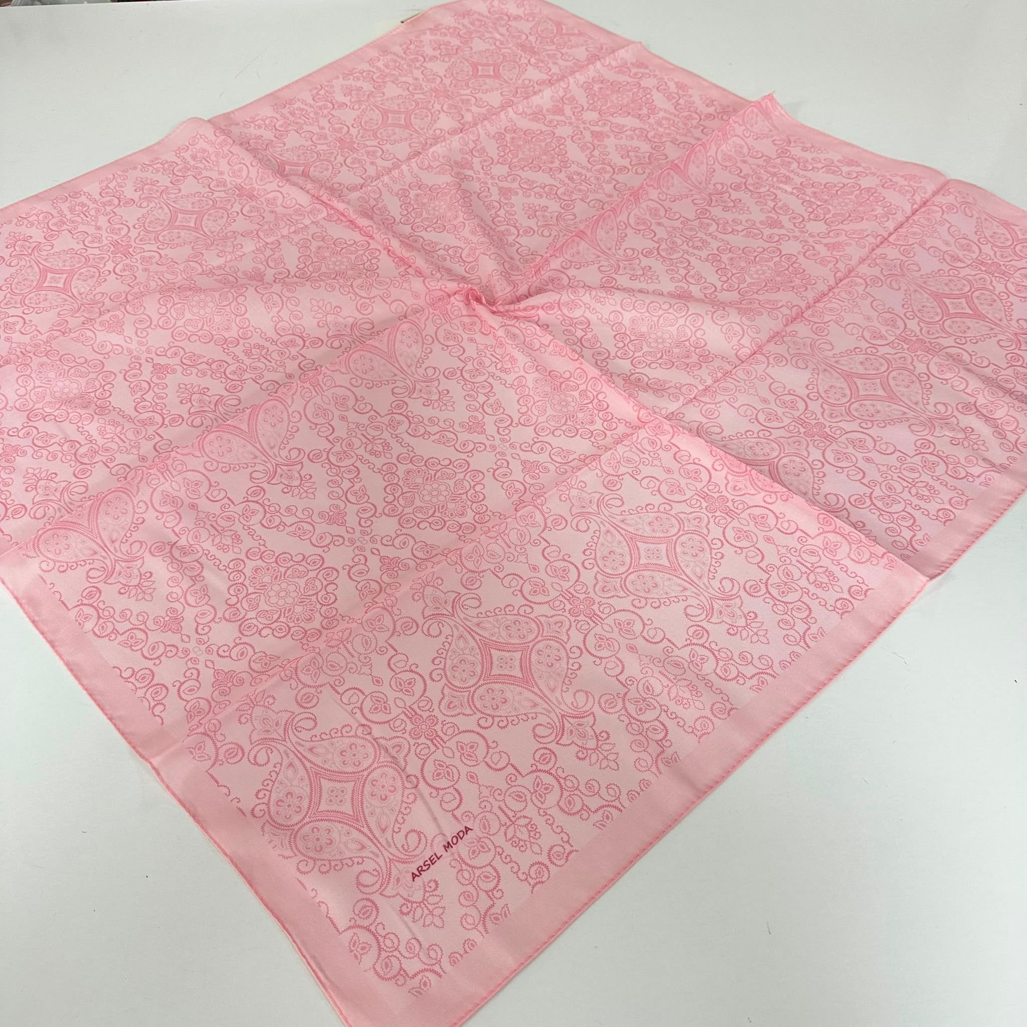 ARSEL MODA Soft Pamuklu Eşarp İtalyan Dikişli Pembe Serisi  LRB6904