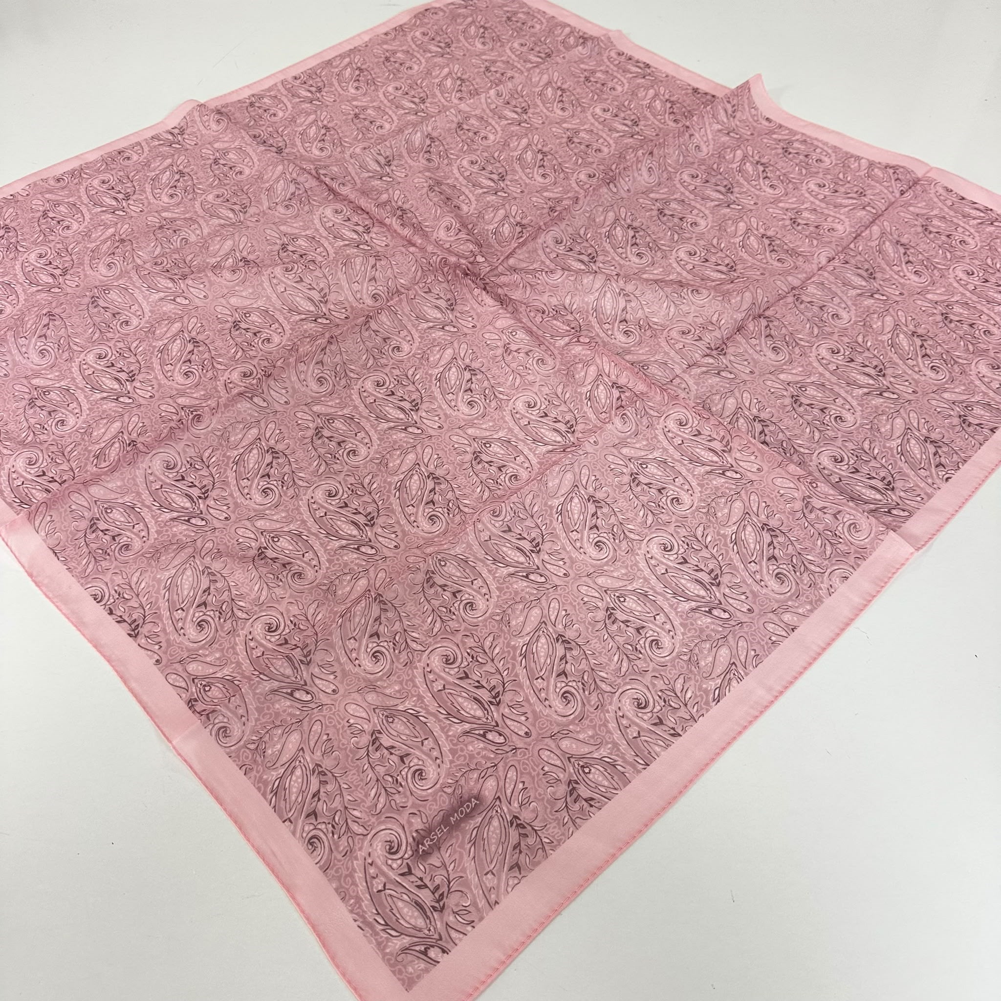 ARSEL MODA Soft Pamuklu Eşarp İtalyan Dikişli Pembe Serisi  LRB6907