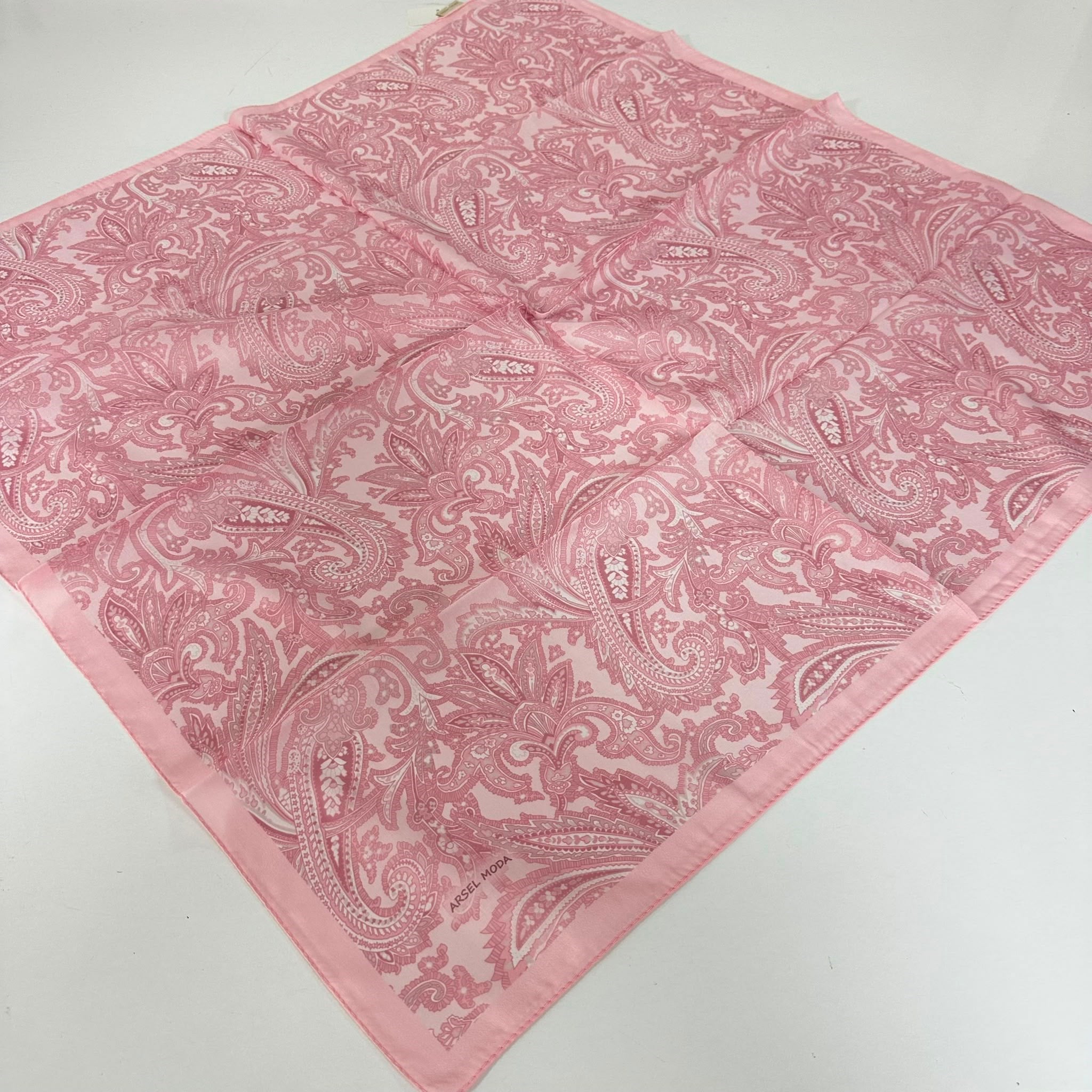 ARSEL MODA Soft Pamuklu Eşarp İtalyan Dikişli Pembe Serisi  LRB6903