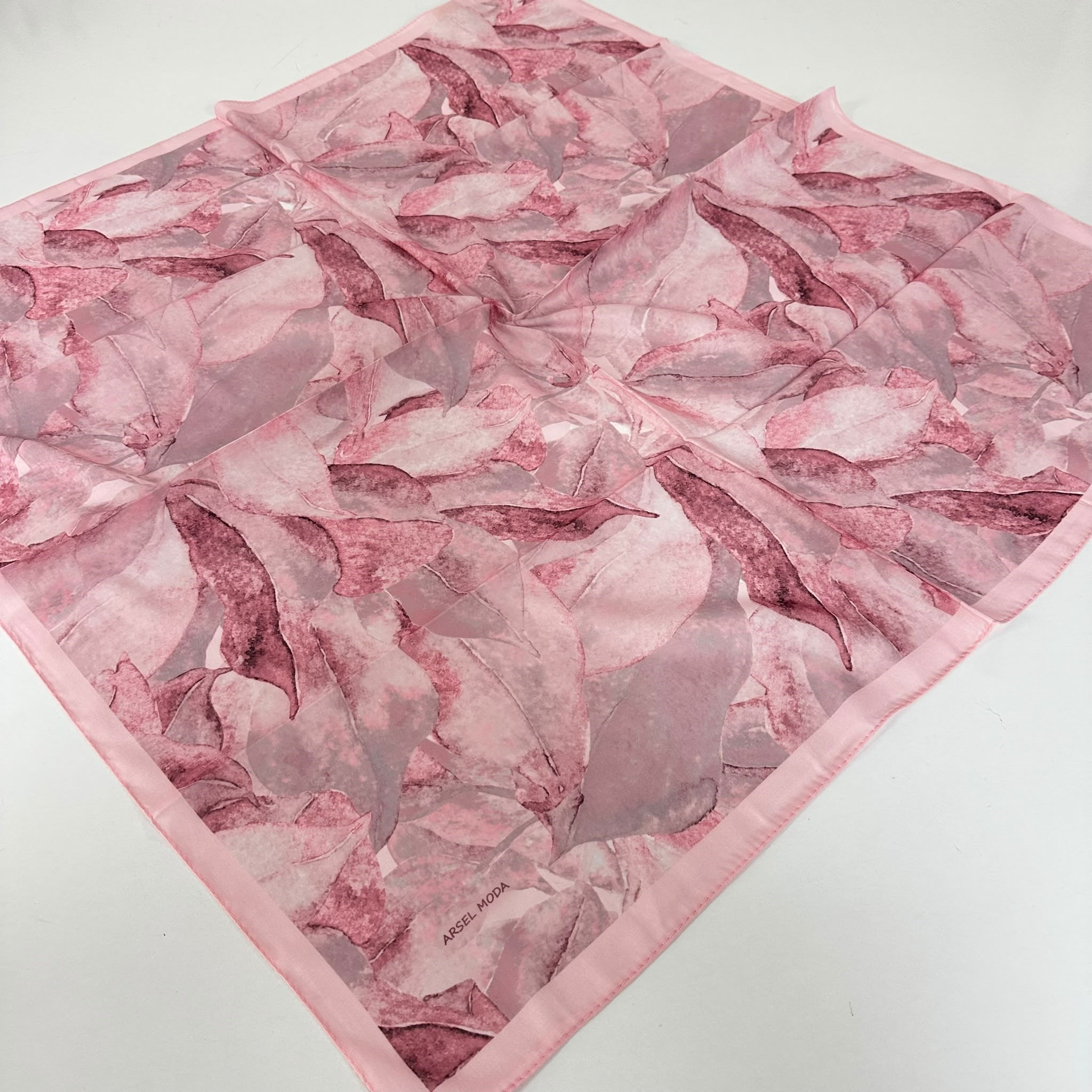 ARSEL MODA Soft Pamuklu Eşarp İtalyan Dikişli Pembe Serisi  LRB6913