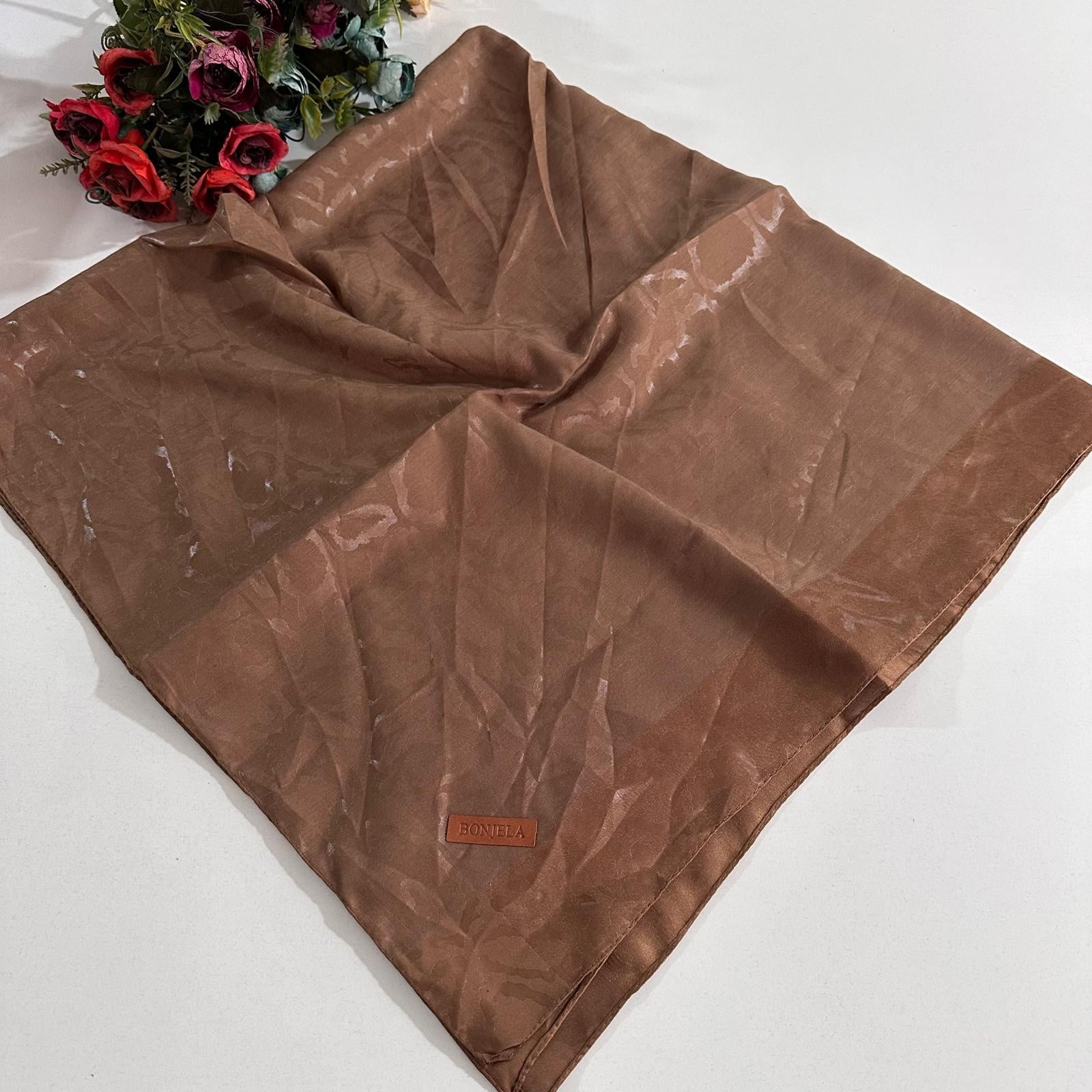 Bonjela Lento Eşarp Leopar Desen Karamel LNT0212