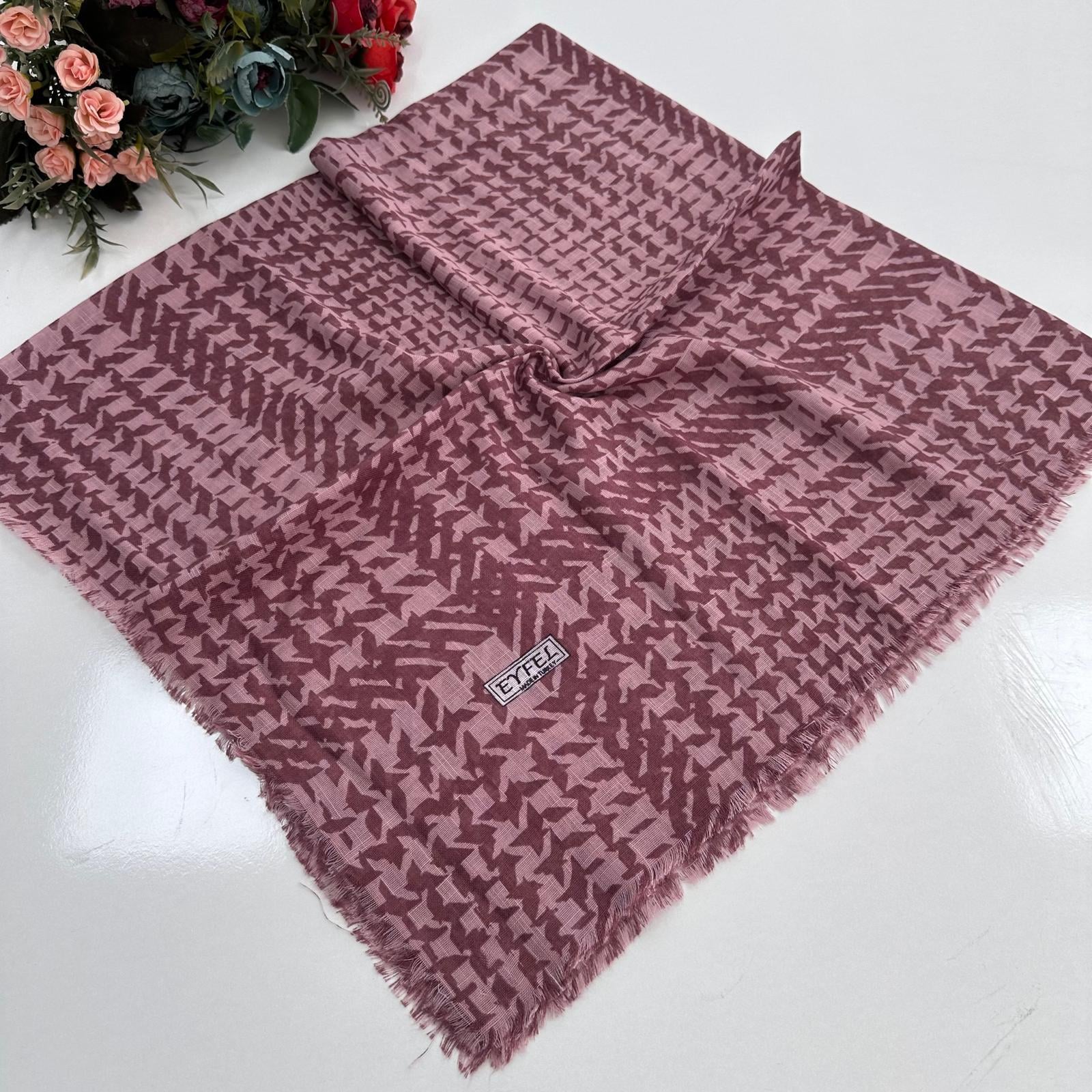 Eyfel Flamlı Pamuklu Eşarp PFE2609
