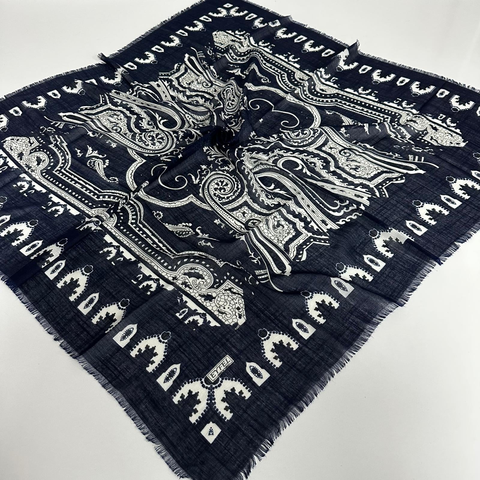 Eyfel Flamlı Pamuklu Eşarp PFE3015