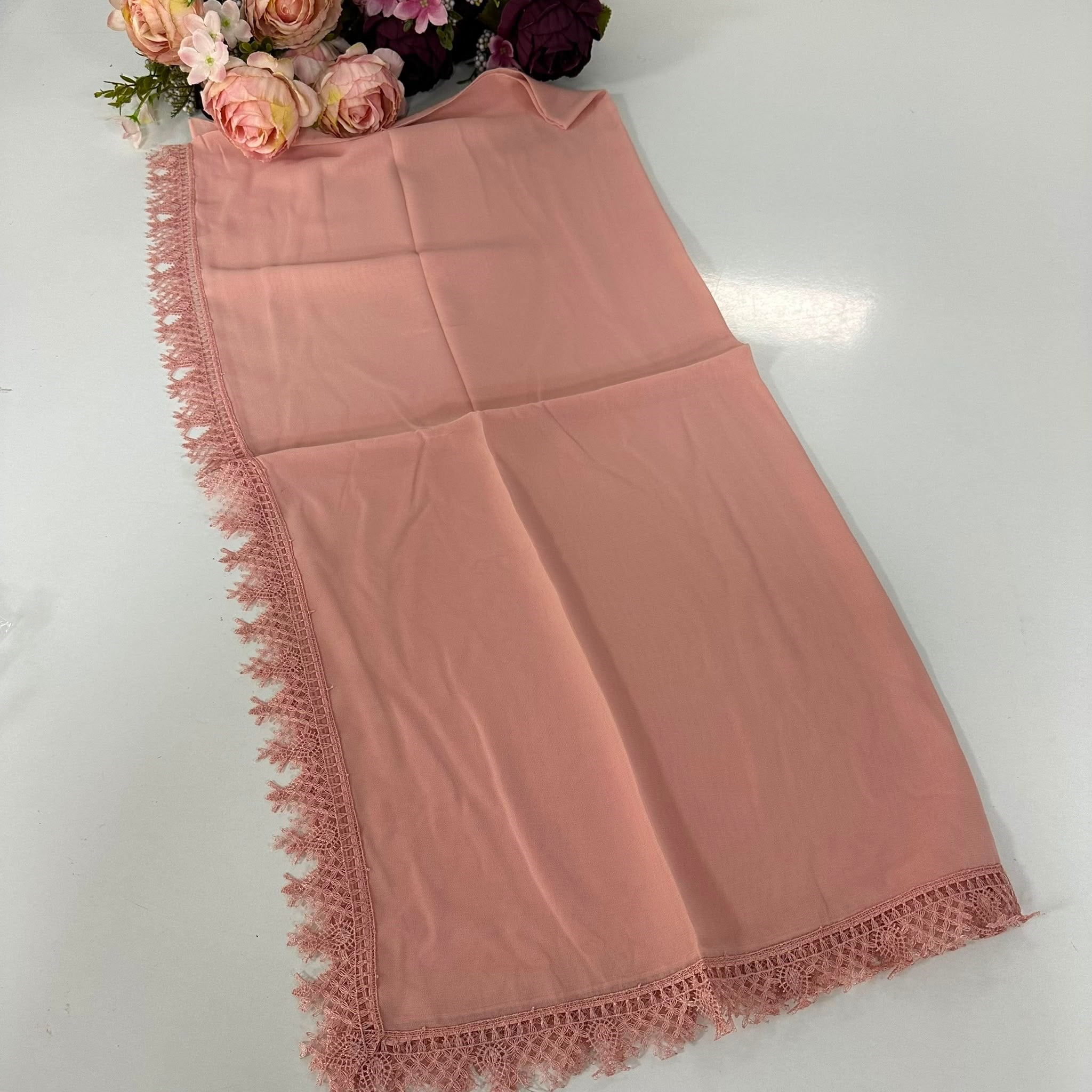 Güpürlü Namaz Mevlüt Örtüsü Toz Pembe NMZ0102