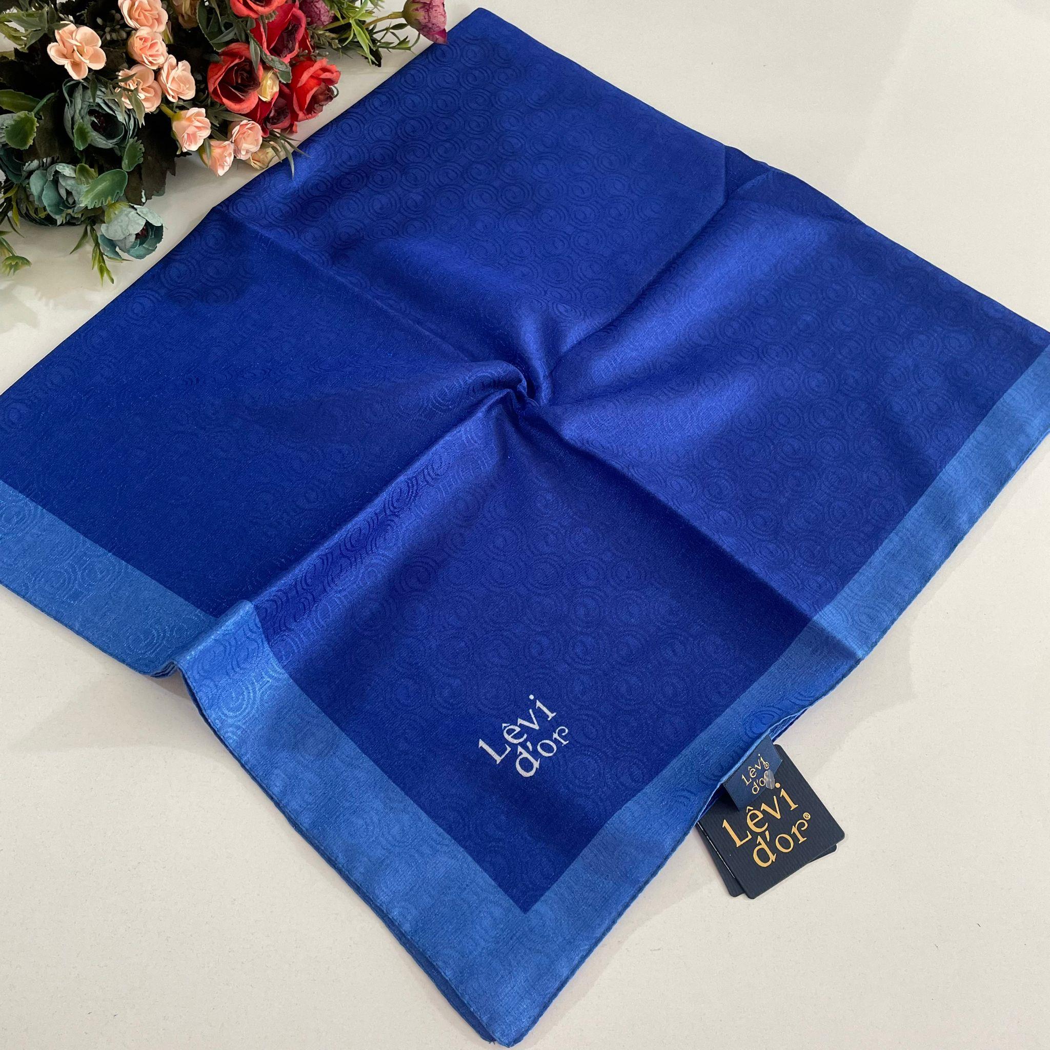 Levidor Premium Monogram Eşarp Açık Mavi- Saks Mavi GX0211