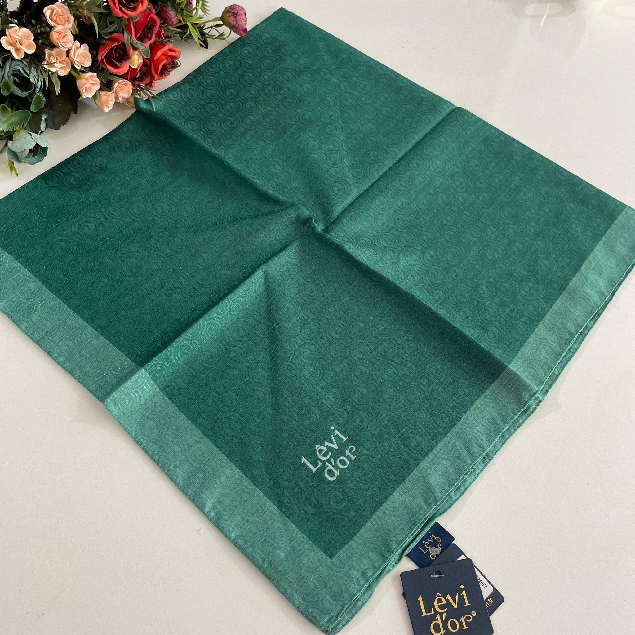 Levidor Premium Monogram Eşarp Koyu Yeşil GX0223