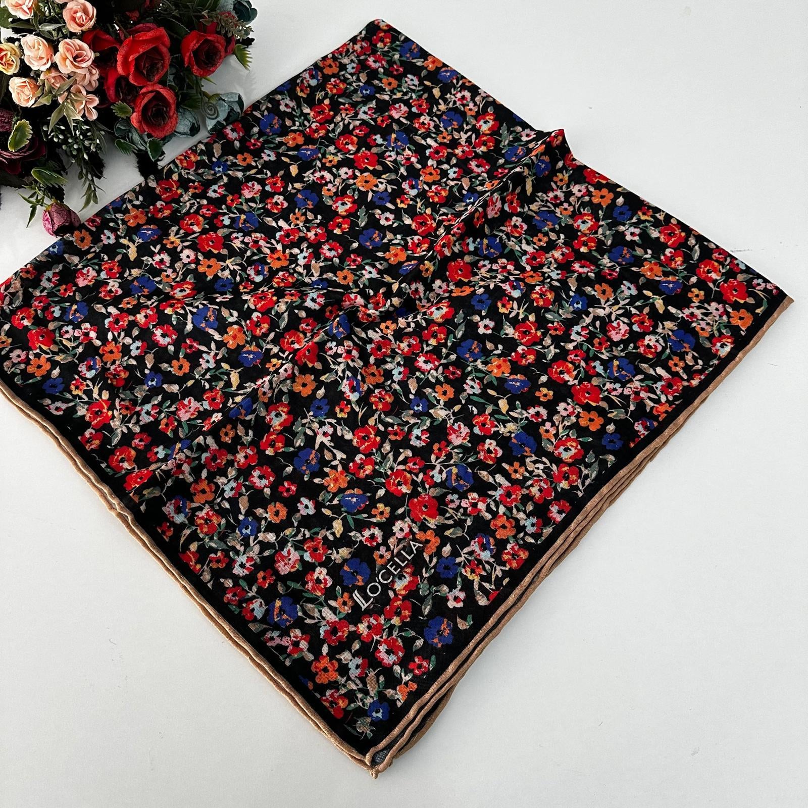 Locella Soft Pamuklu Eşarp Efsane Çiçek Desen LDFA6501
