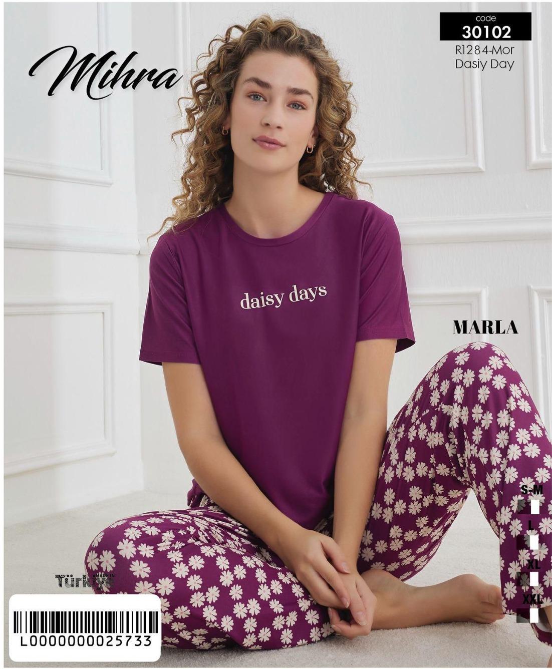 Marla Kısa Kol - Alt Uzun PJR0201 Pijama Takımı