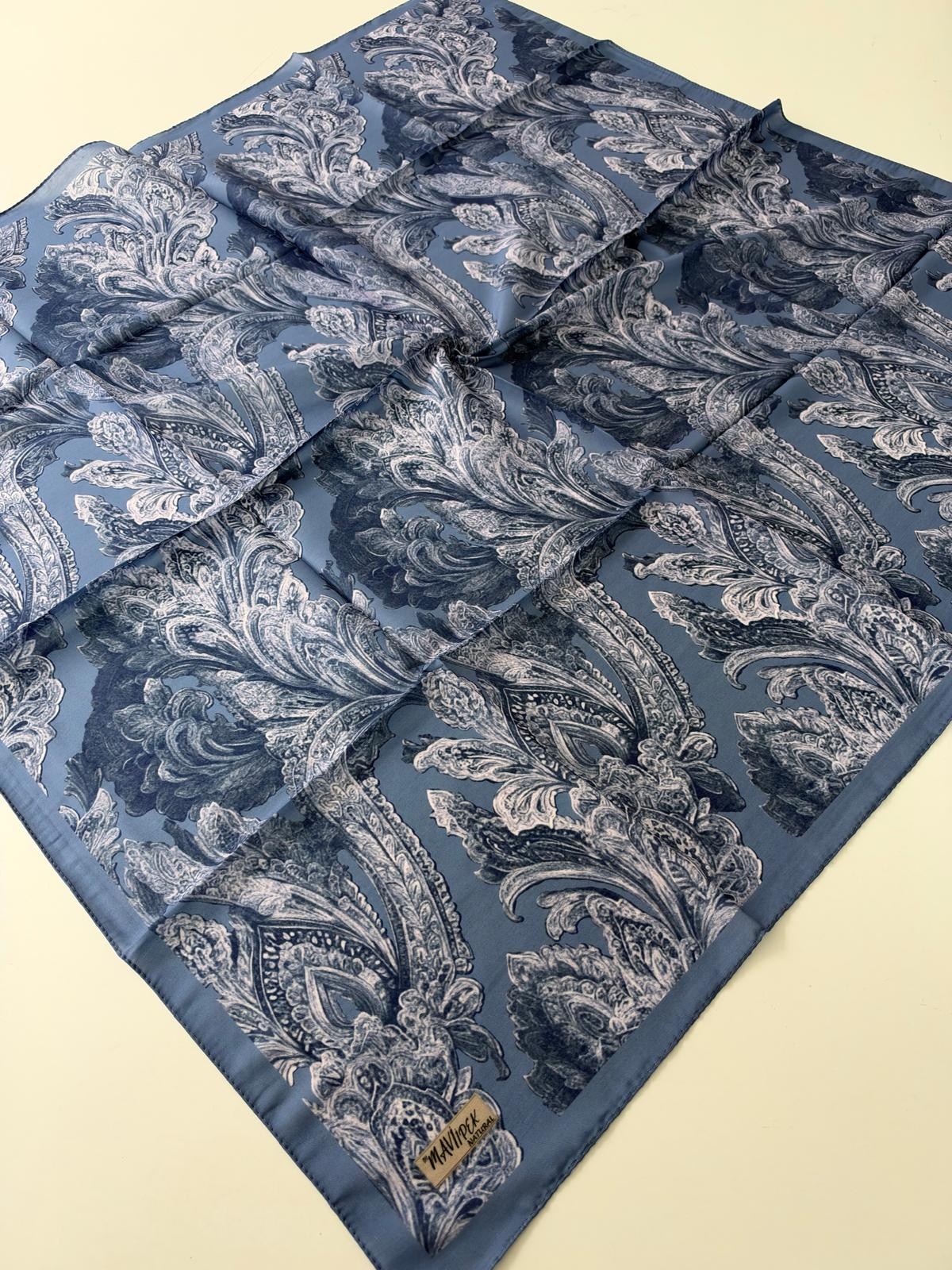 Mavi İpek Natural Soft Eşarp LGC0310