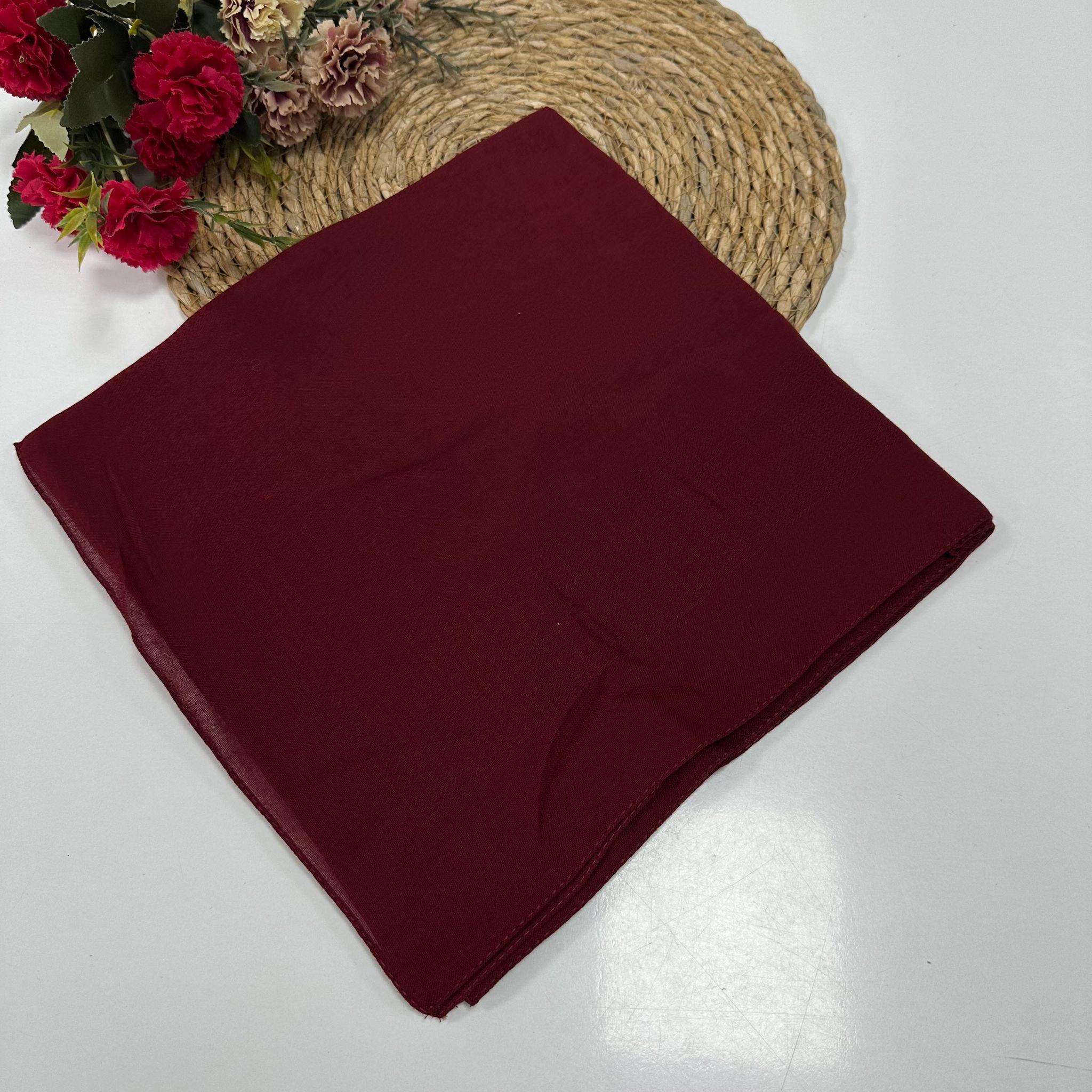 Miray 120 cm Pano Pamuk Eşarp Bordo BYA0424