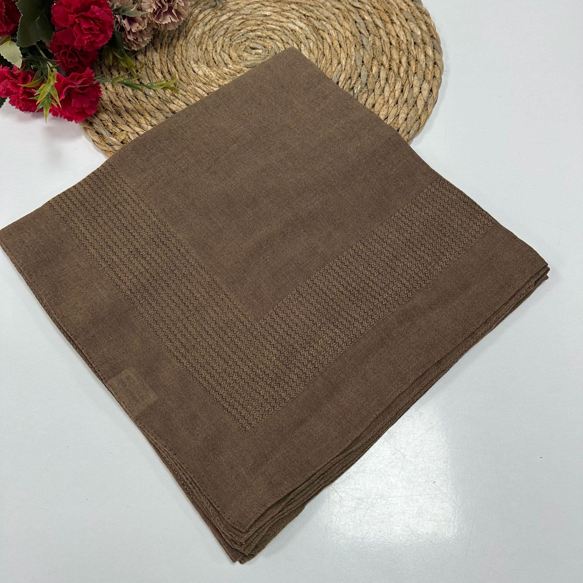 Miray 120 cm Pano Pamuk Eşarp Koyu Karamel BYA0433