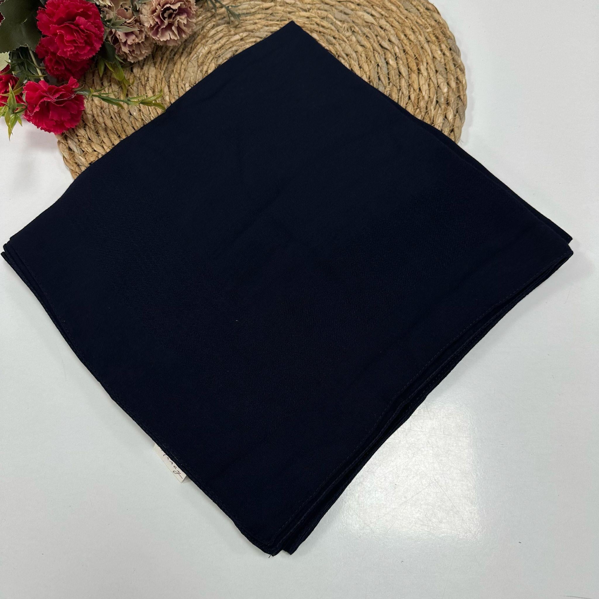 Miray 120 cm Pano Pamuk Eşarp Lacivert BYA0402