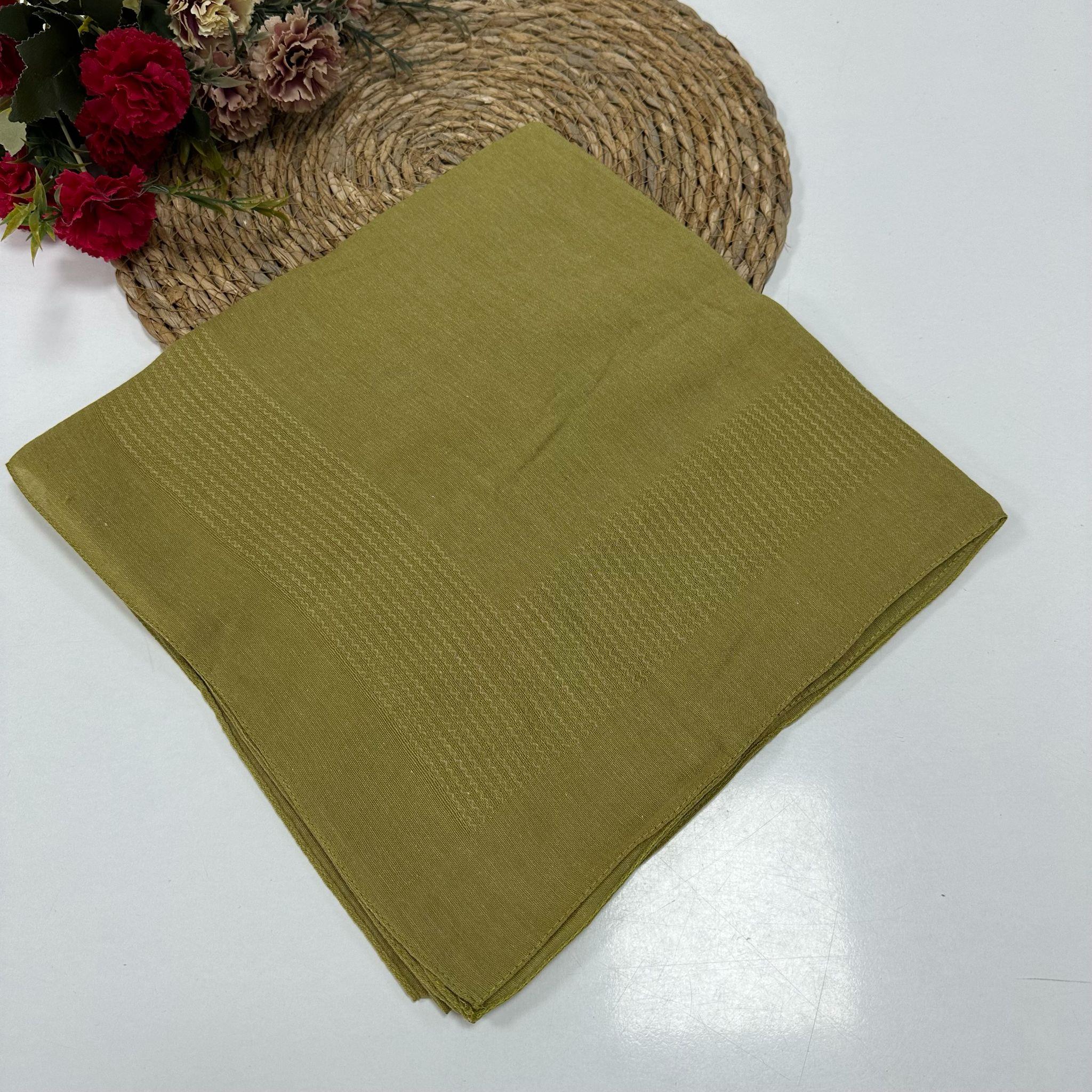 Miray 120 cm Pano Pamuk Eşarp Yağ Yeşili  BYA0418