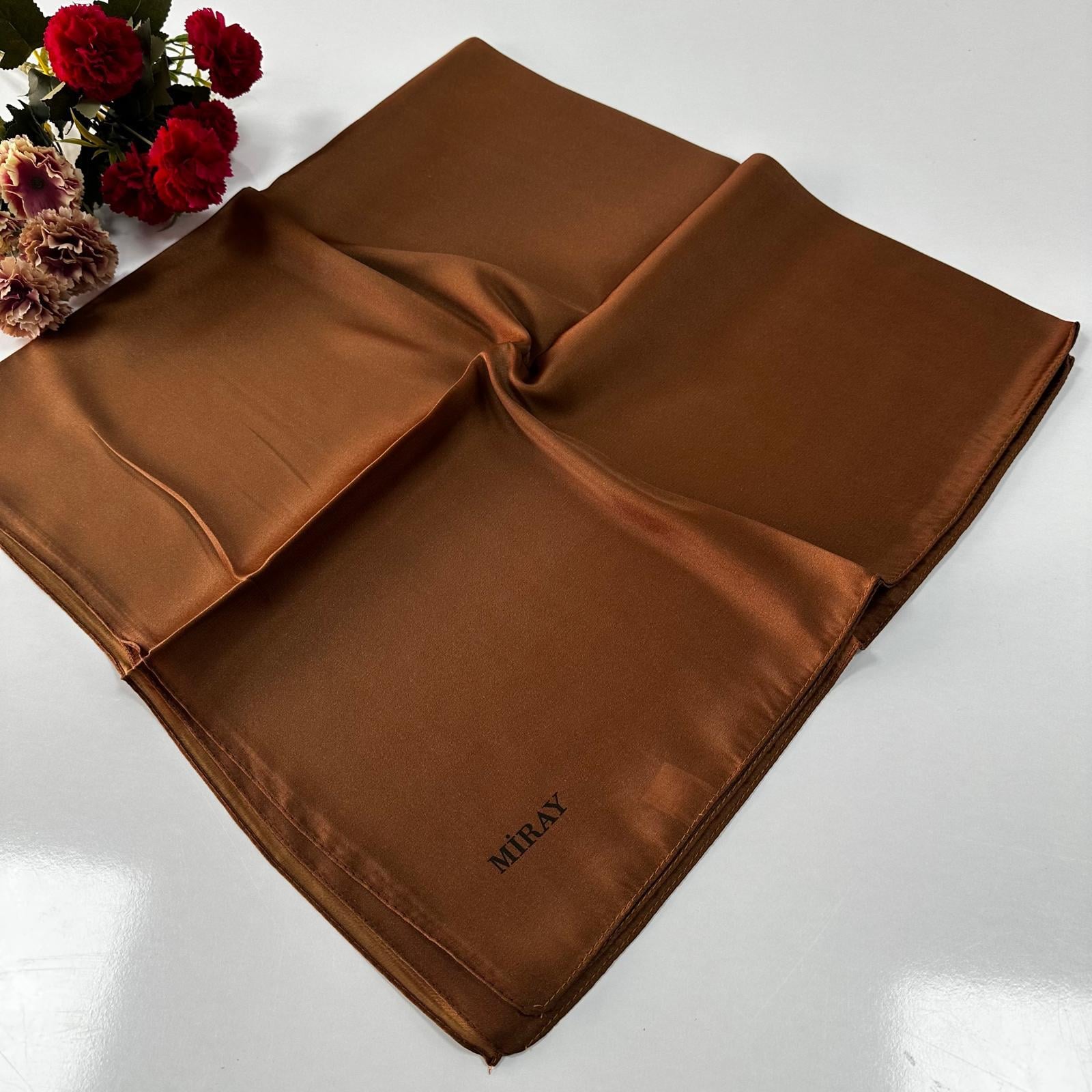 Miray Düz Kristal Eşarp Kahve LTA0533