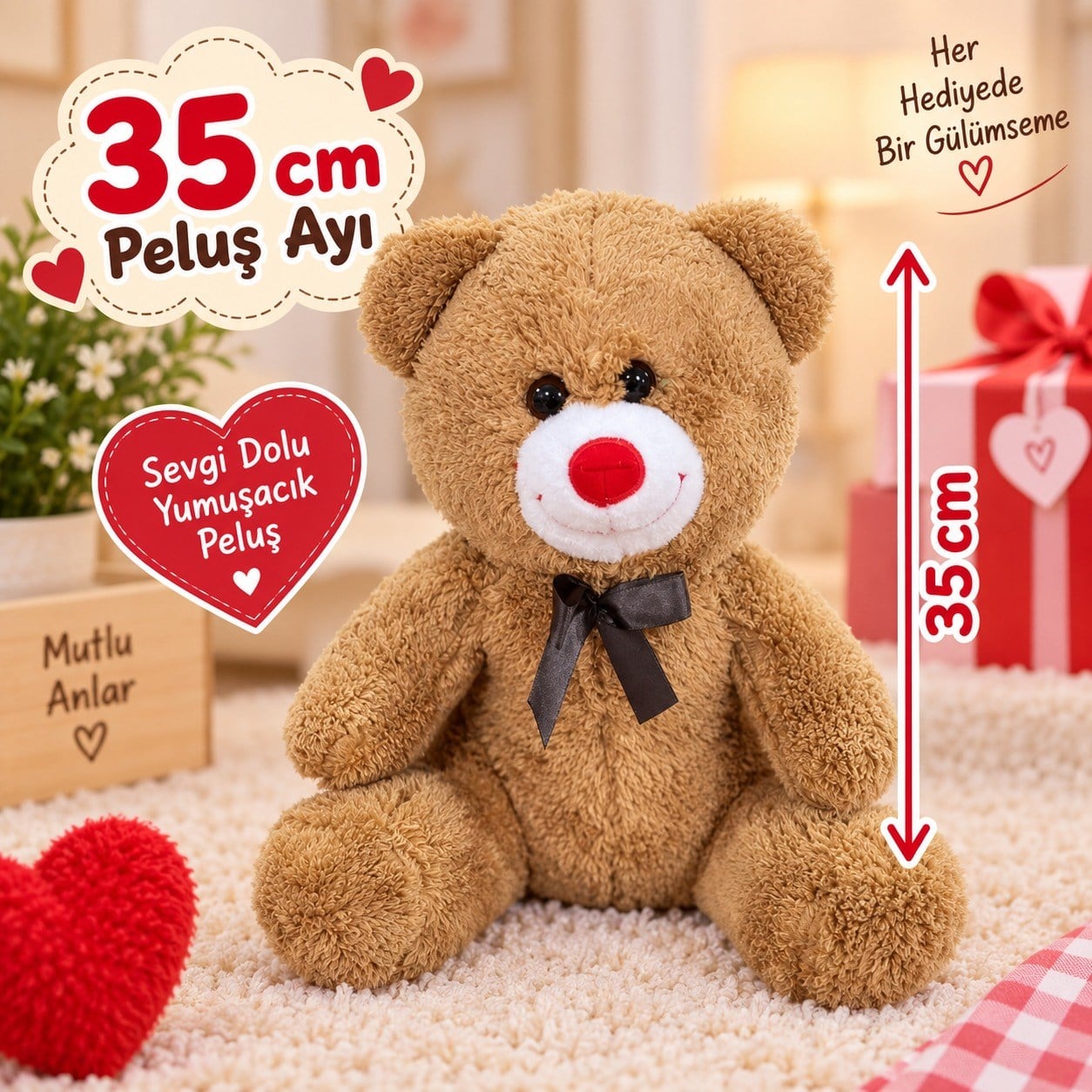 Peluş Ayıcık 35 cm Kahverengi  YNC0503