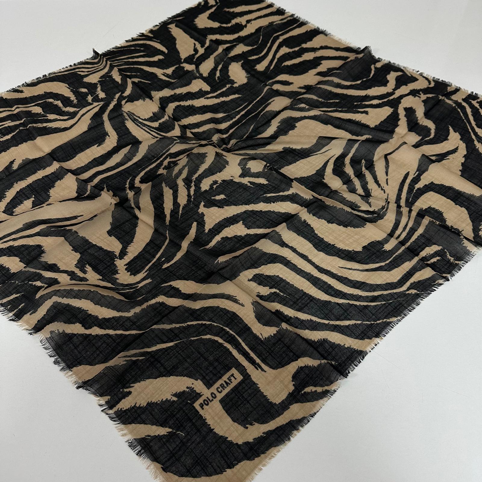 Polo Craft Pamuklu Flamlı Eşarp Siyah Vizyon PFT3216