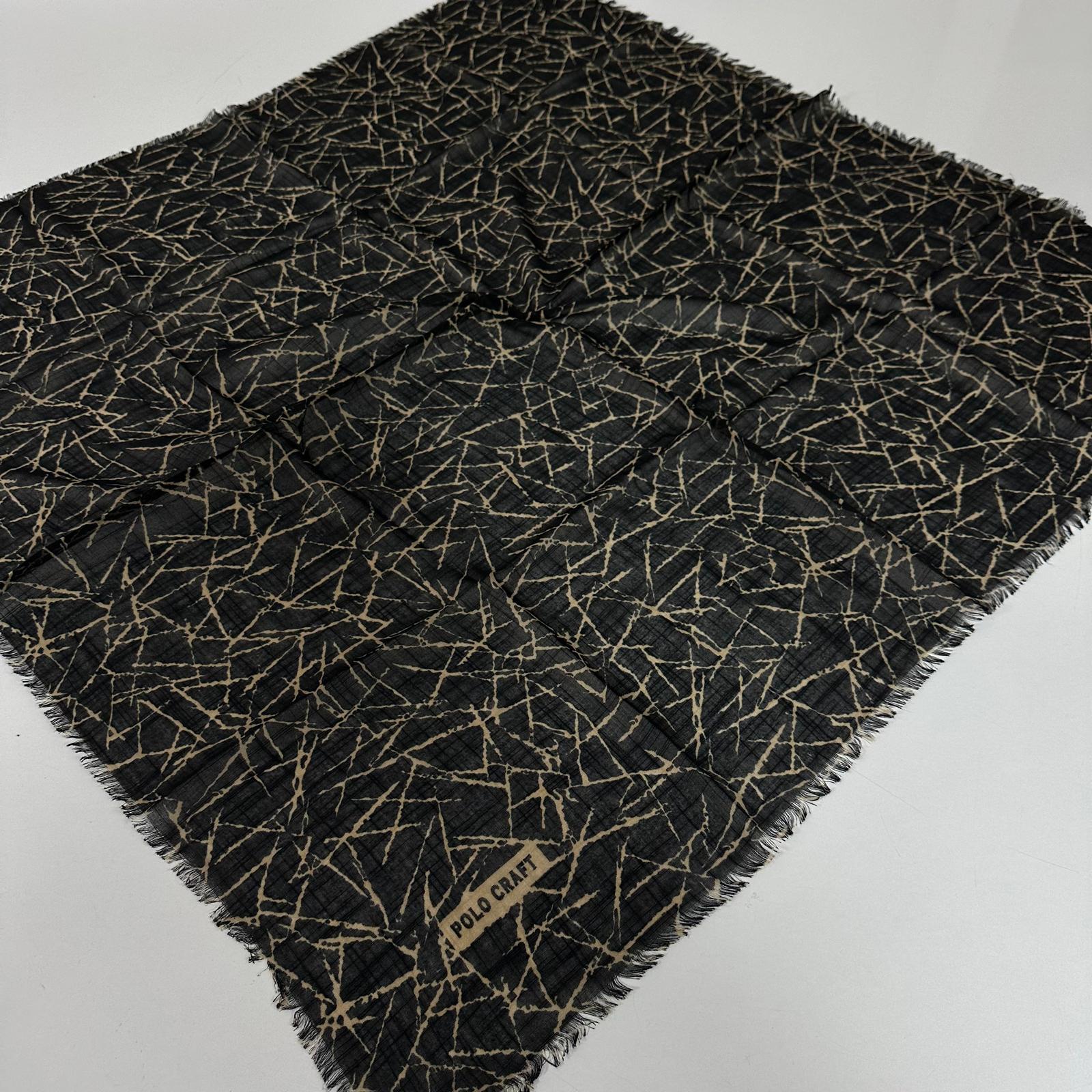 Polo Craft Pamuklu Flamlı Eşarp Siyah Vizyon PFT3207