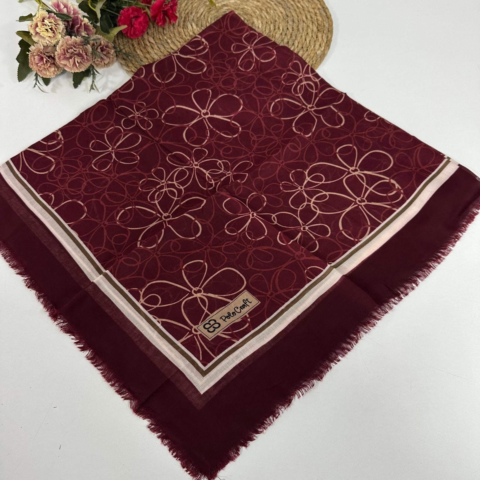 Polo Craft Yazlık Çekme Koton Eşarp Çiçekli PRC1106