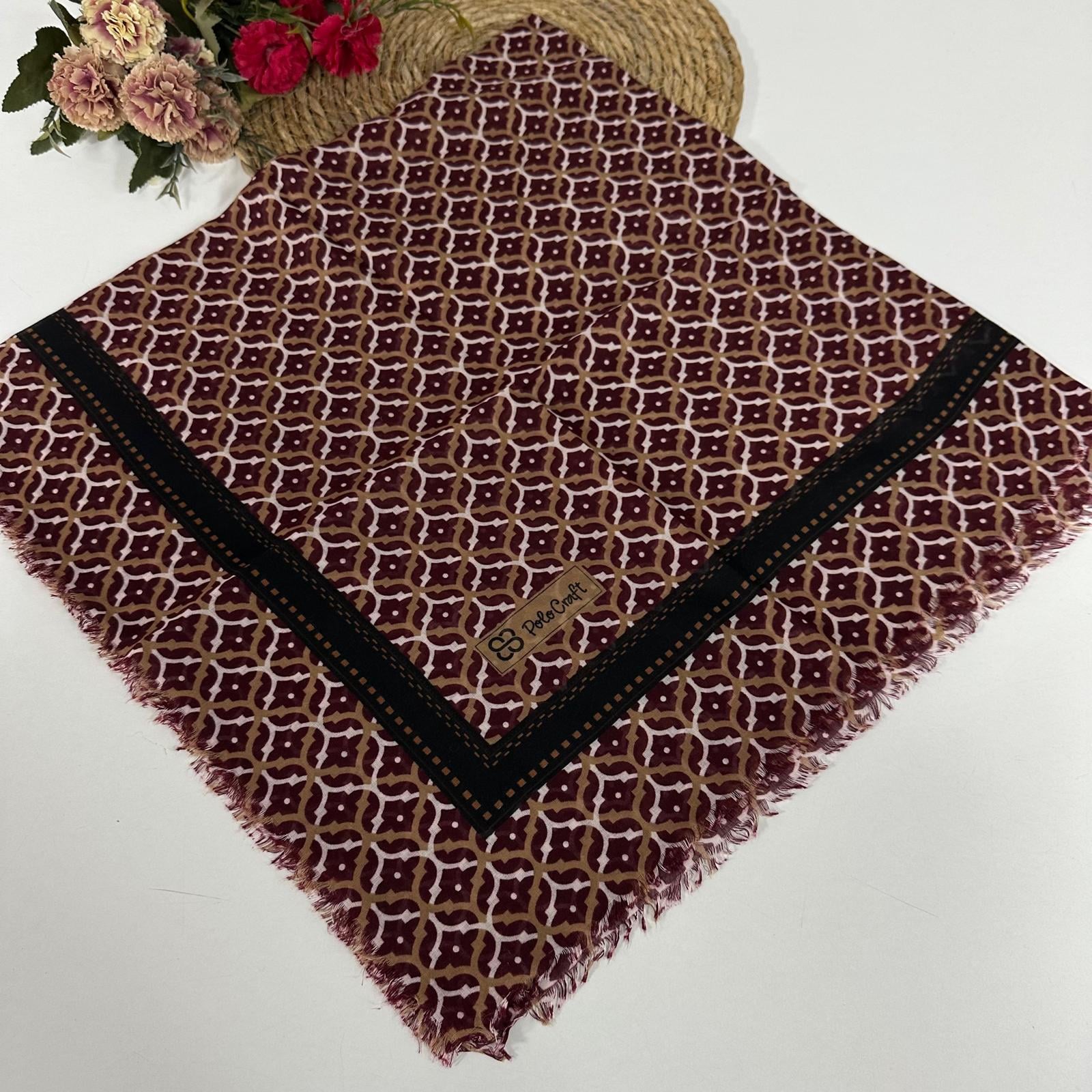 Polo Craft Yazlık Çekme Koton Eşarp Çiçekli PRC1003
